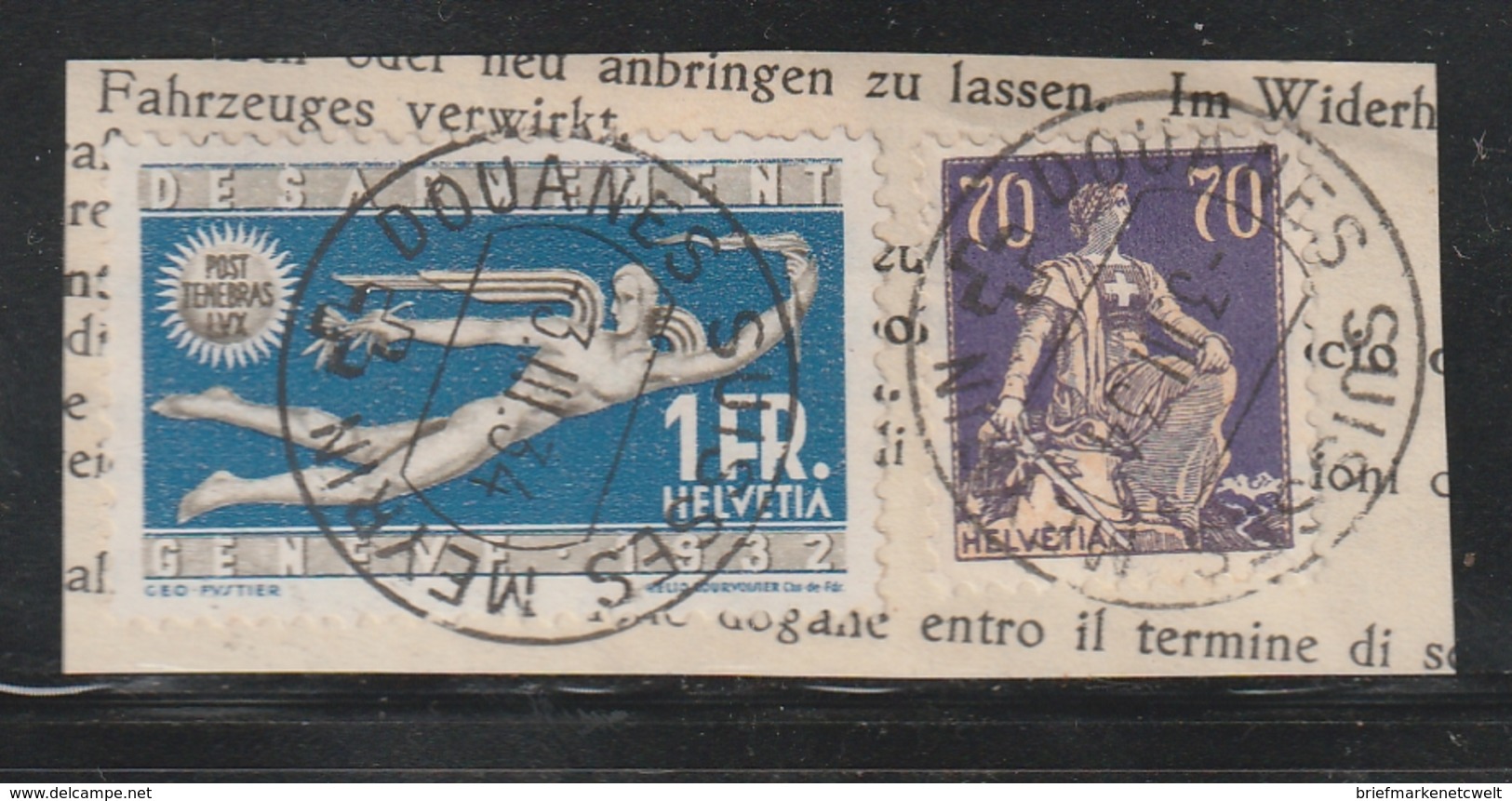 Schweiz / 1934 / Mi. 108 Und 255 Auf Bfst. (BH20) - Usati