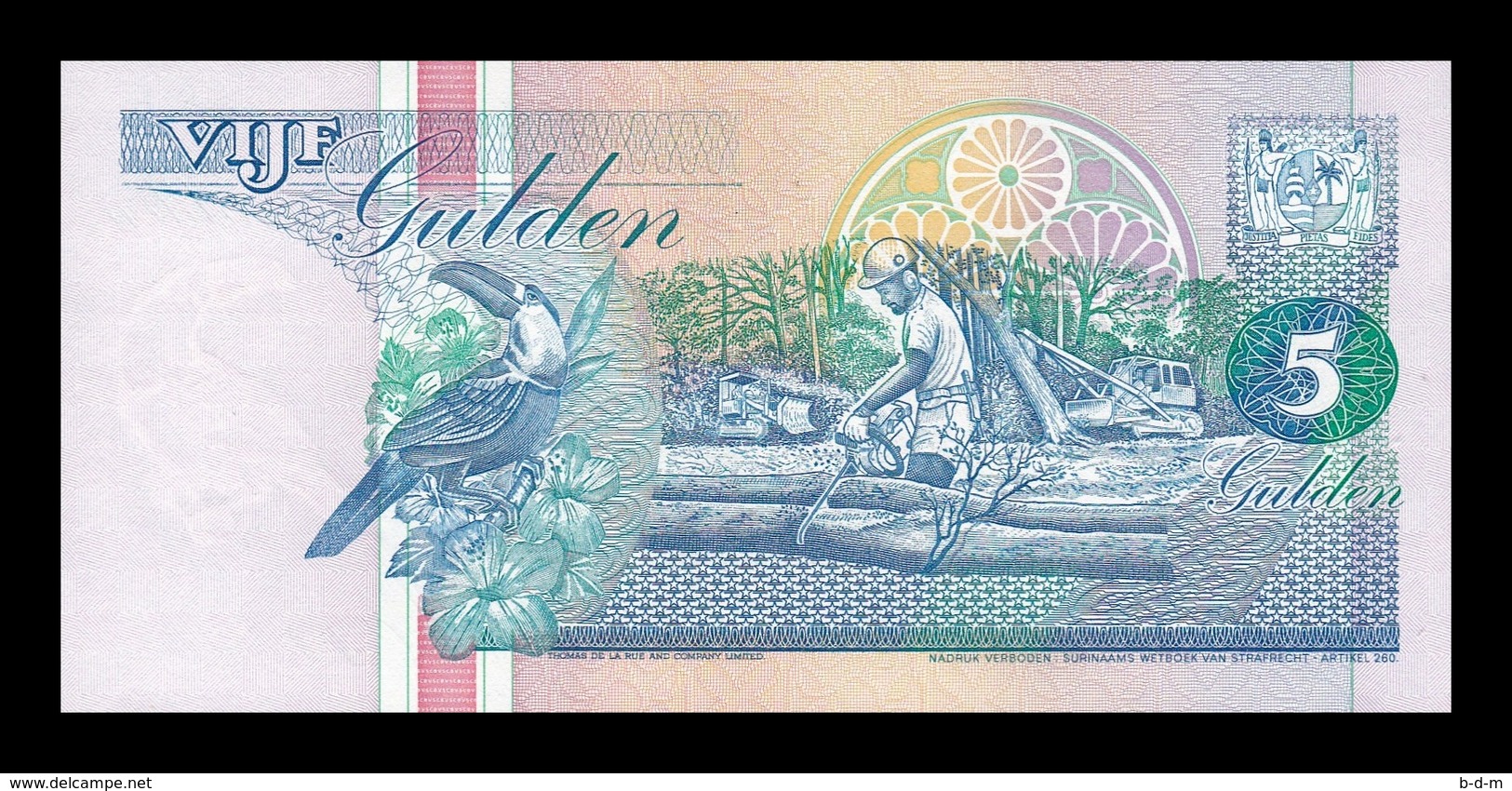 Surinam Suriname 5 Gulden 1998 Pick 136b SC UNC - Surinam