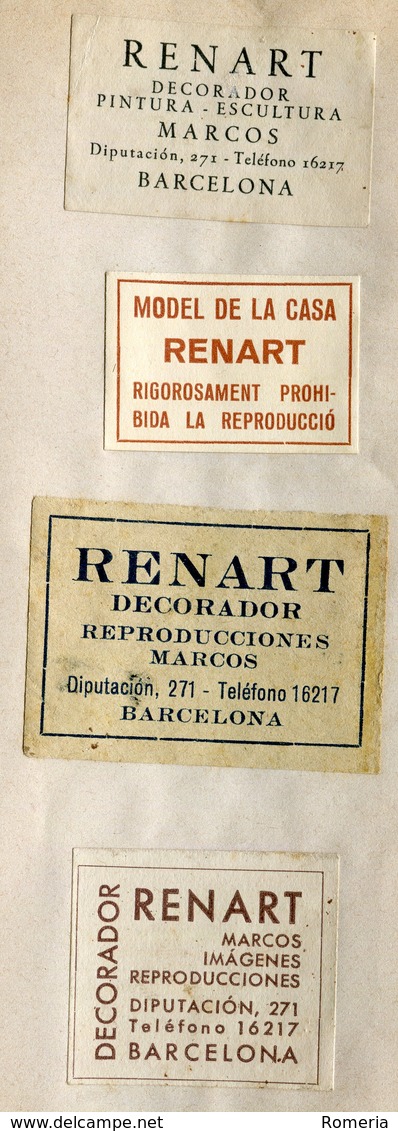 Spectaculaire collection d'étiquettes Années 1930 à 1950 - Barcelone et Madrid - 123 pages 585 étiquettes -