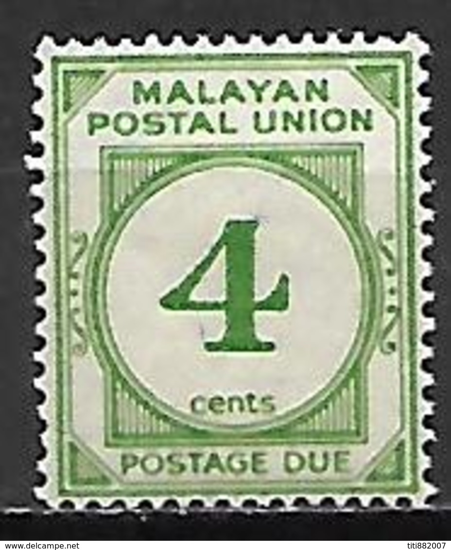 MALACCA   -  TAXE    -    1936.   Y&T N° 9 *. - Malayan Postal Union