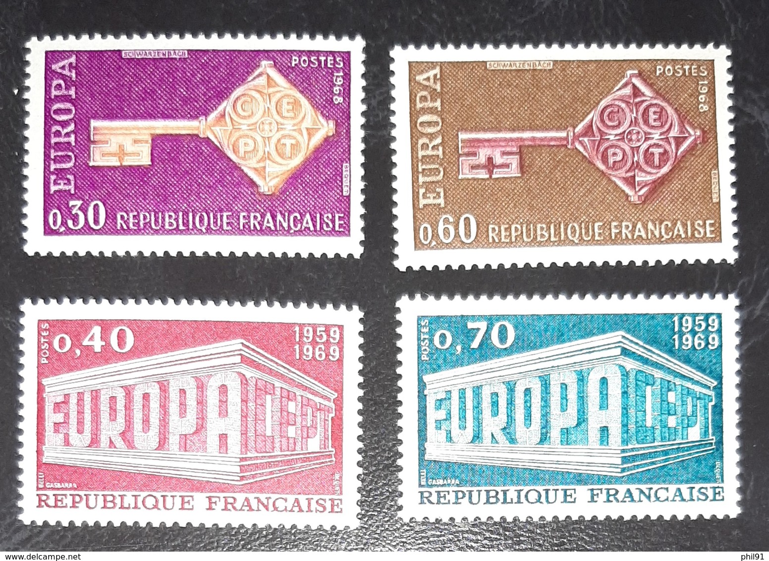 FRANCE   Europa 1968 Et 1969    N° Y&T  1556, 1557, 1598 Et 1599    ** - Unused Stamps