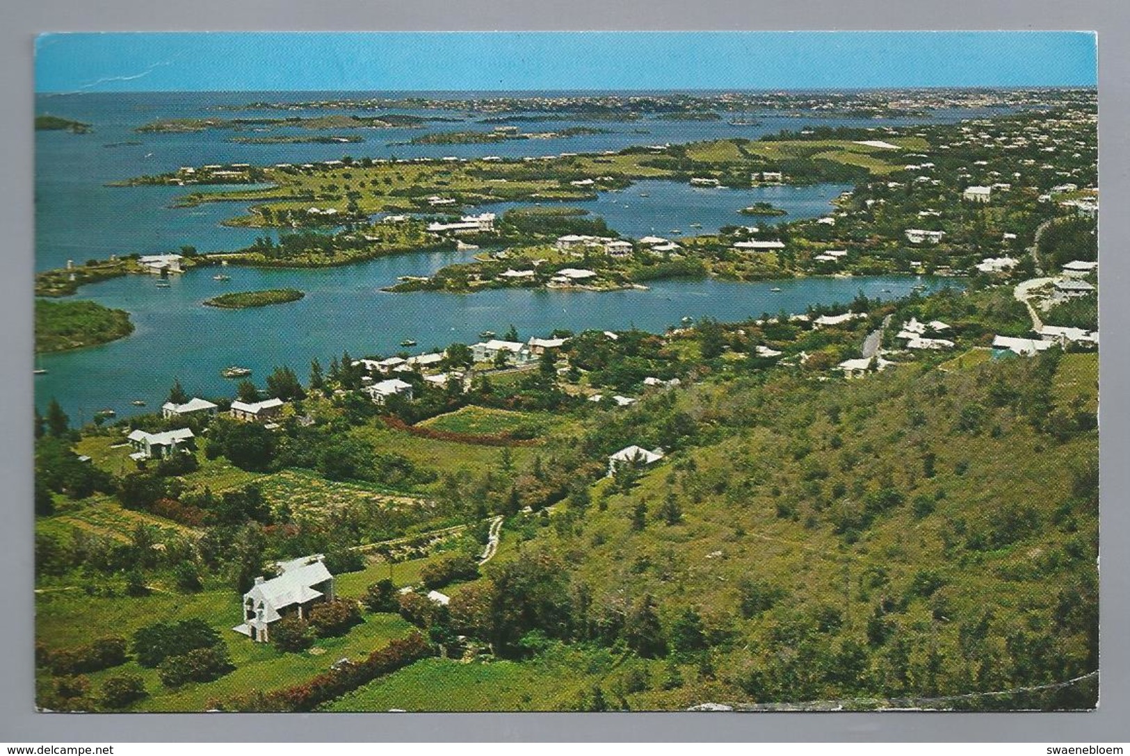 UK.- BERMUDA, HAMILTON. Panoramic View From Gibbs Hill Lighthouse Showing Riddells Bay And City Of Hamilton. 1966 - Bermudes