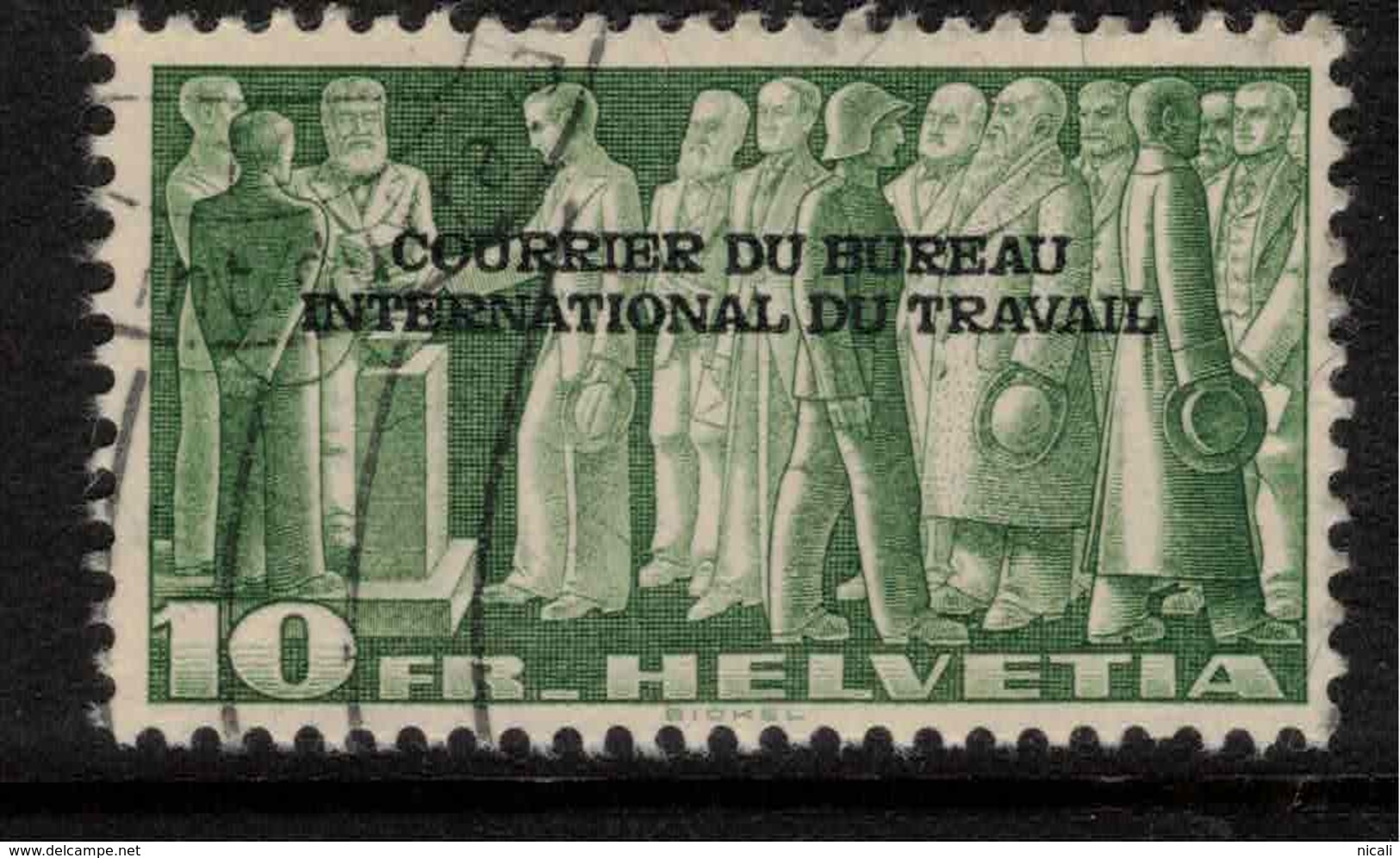 SWITZERLAND ILO 1944 10f Green SG LB79 U ZZ173 - OIT