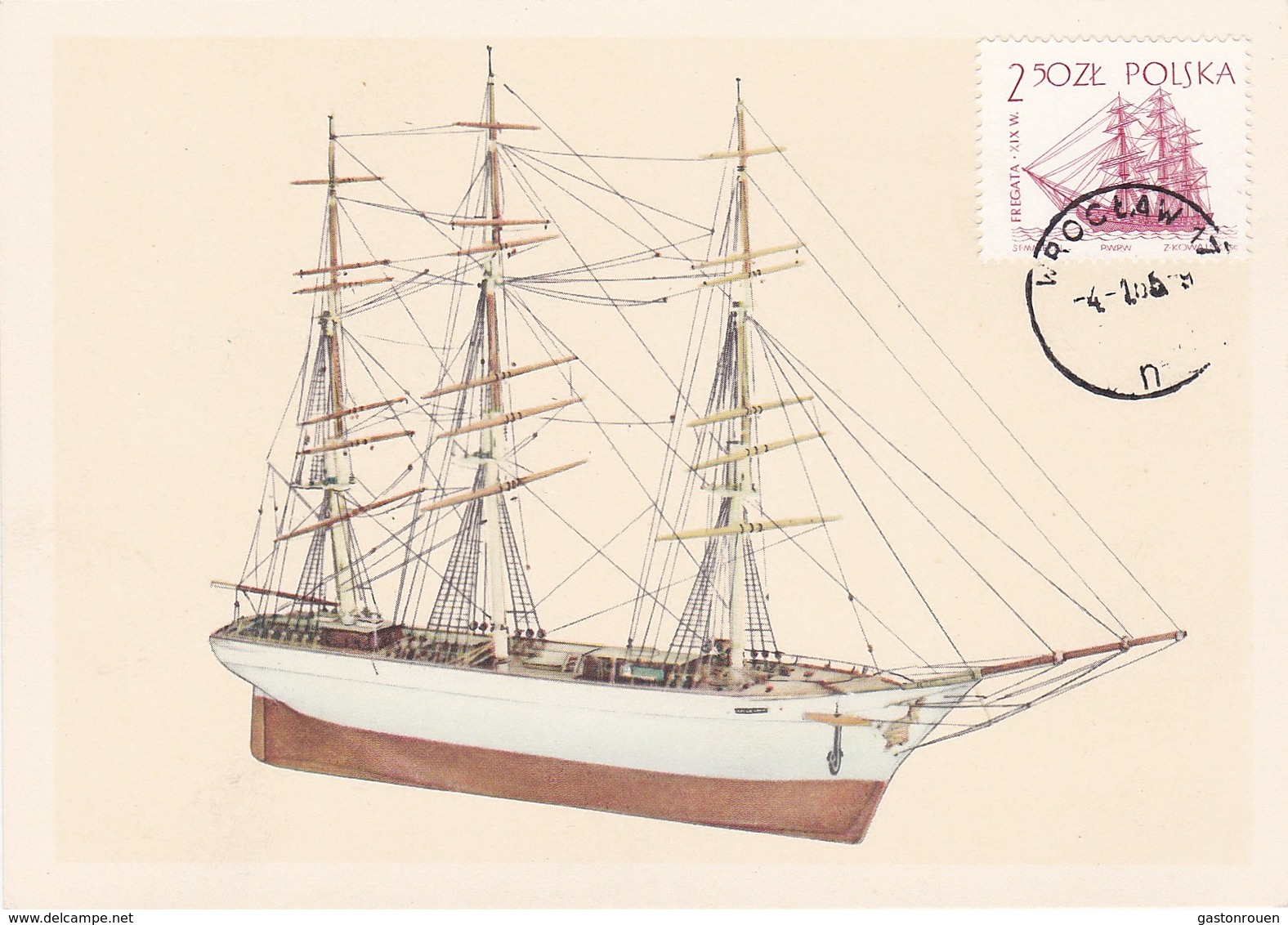Carte Maximum  Ship Bateau Pologne Voilier - Maximumkaarten