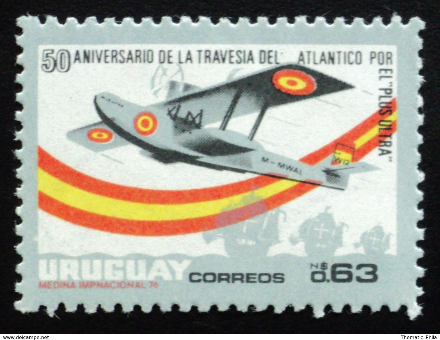 1976 URUGUAY MNH Hydroavion "Plus Ultra" Avion Aircraft Carabella Caravel Carabelle Ship- Atlantic Ocean Crossing Yv 936 - Uruguay