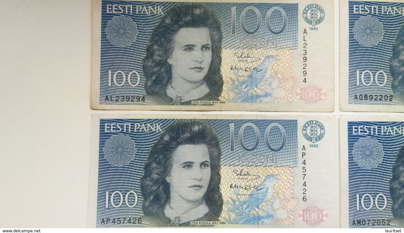 Estland Estonia 100 Krooni 1992 Banknote Different Series AL & AM & AN & AP & AQ - Estland