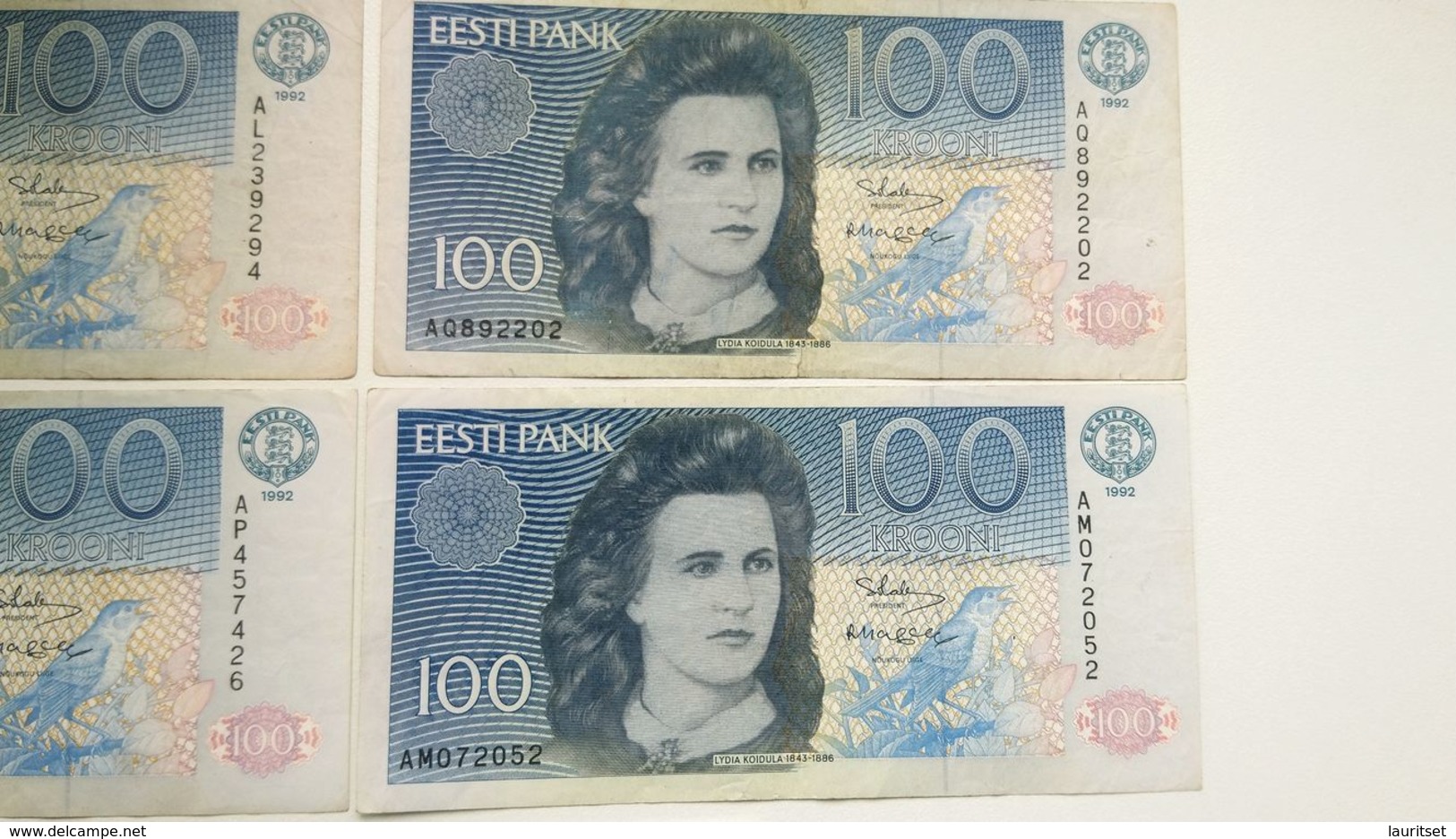 Estland Estonia 100 Krooni 1992 Banknote Different Series AL & AM & AN & AP & AQ - Estland