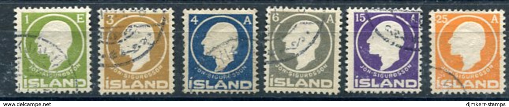 ICELAND 1911 Sigurdsson Centenary Set Used.  Michel 63-68 - Usati