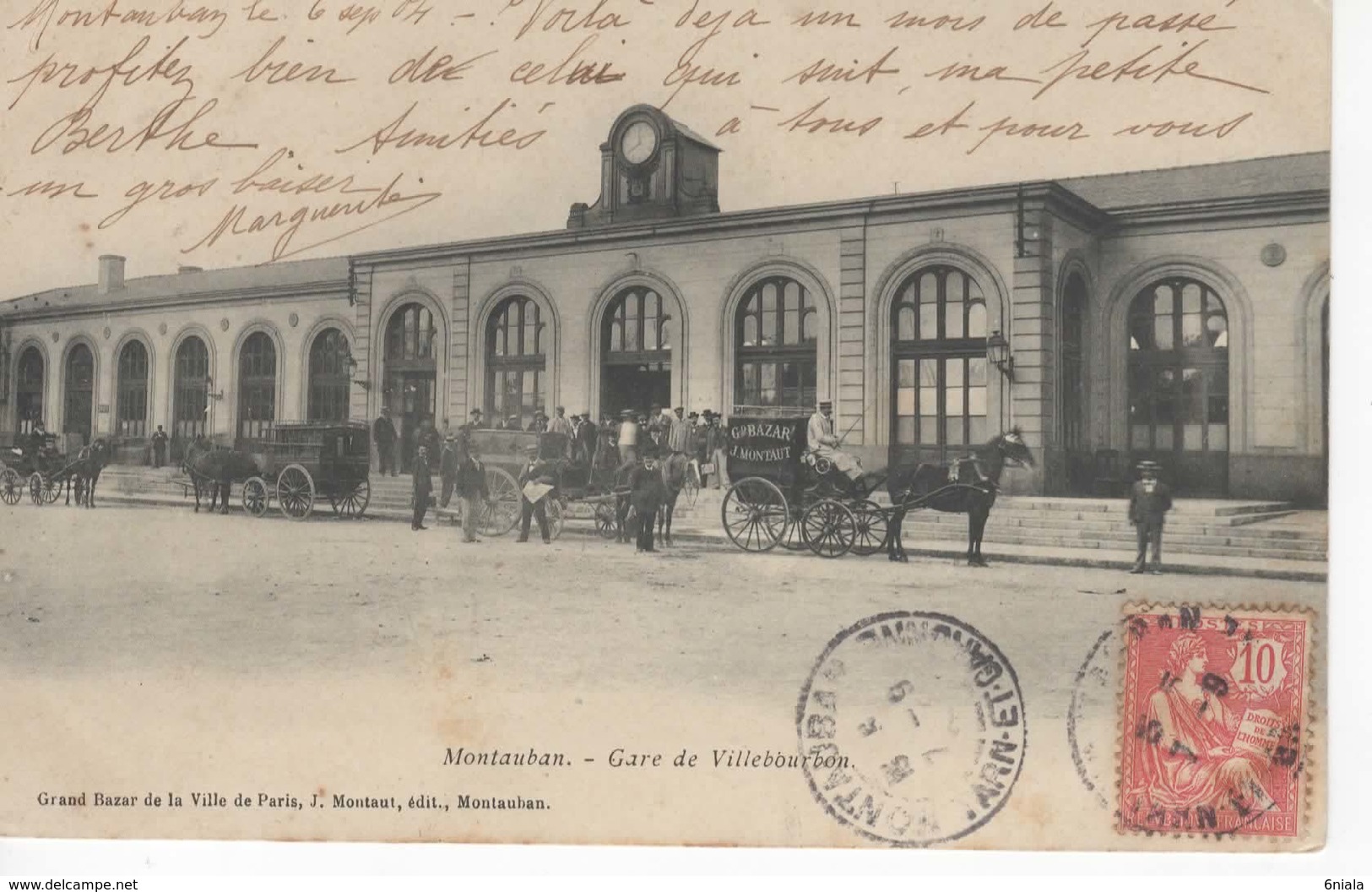 475 MONTAUBAN  LA GARE DE VILLEBOURBON ( Calèches, Chevaux PUB BAZAR MONTAUT, Animation ) 82 Tarn Et  Garonne - Montauban