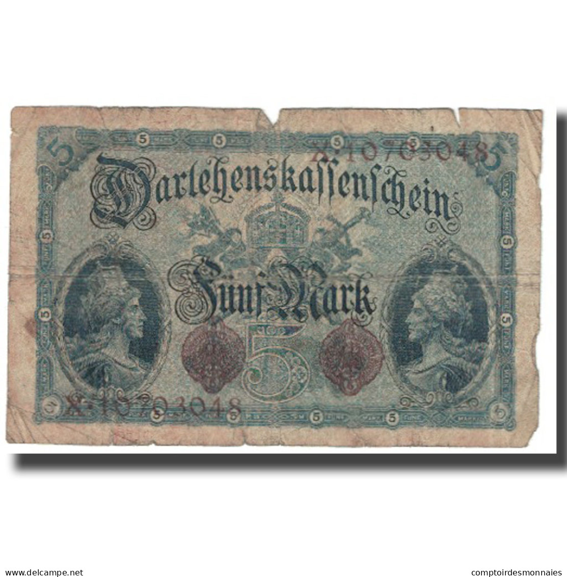 Billet, Allemagne, 5 Mark, 1914, 1914-08-05, KM:47c, TB - 5 Mark