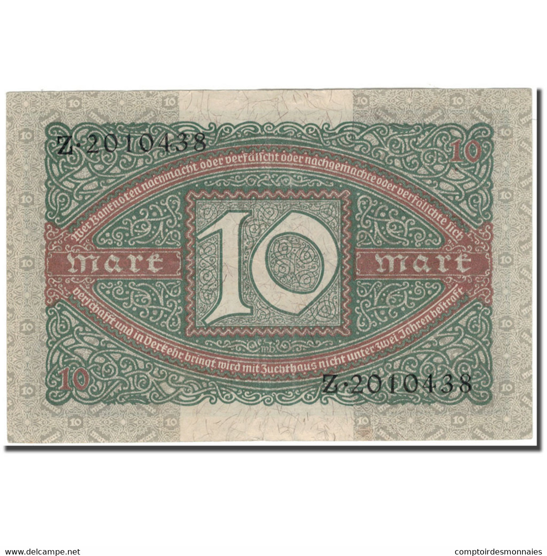 Billet, Allemagne, 10 Mark, 1920, KM:67a, TTB+ - 10 Mark