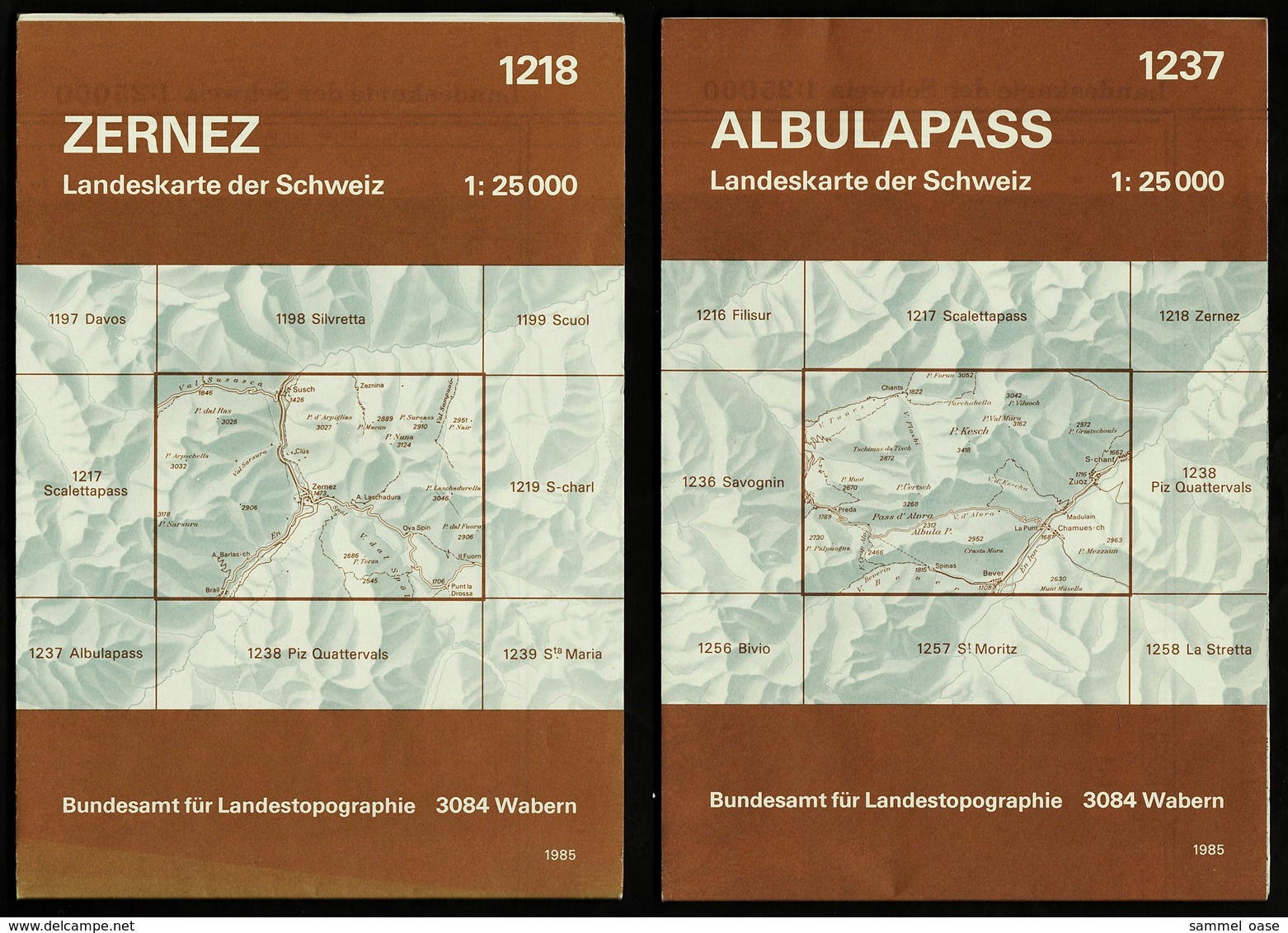 9 X Topographische Karte / Landeskarte Schweiz  -  1:25 000  -  Bundesamt Für Landespopographie - Maps Of The World