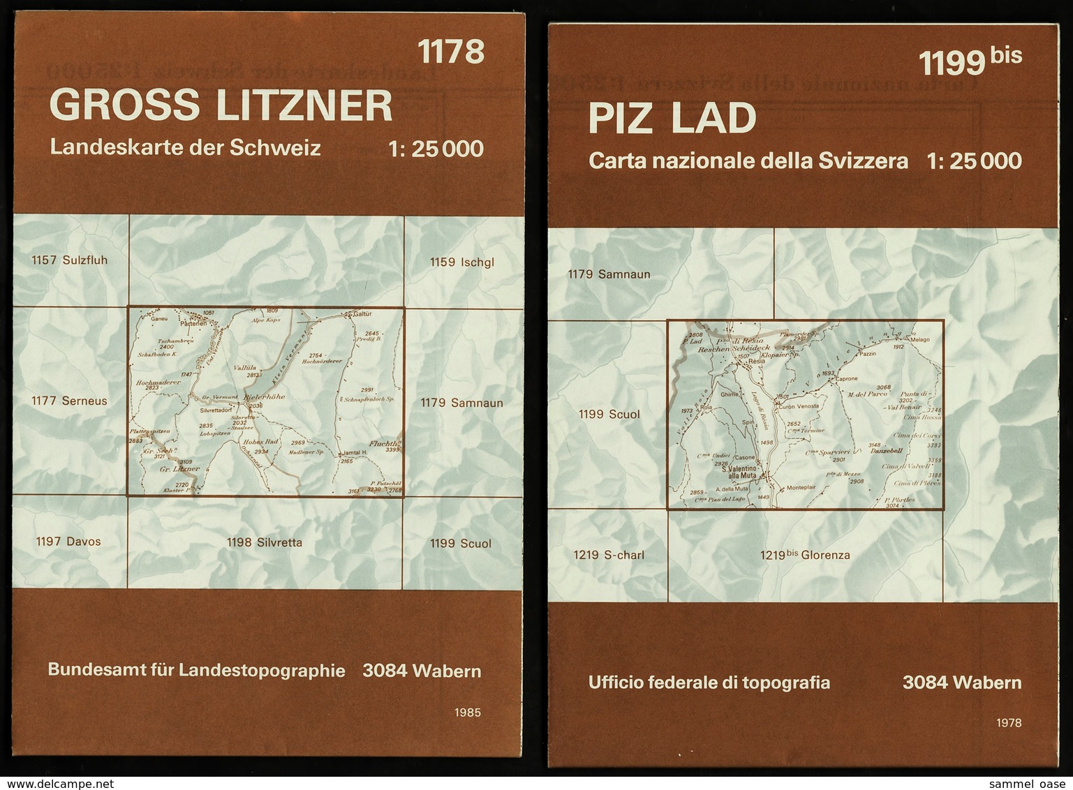 9 X Topographische Karte / Landeskarte Schweiz  -  1:25 000  -  Bundesamt Für Landespopographie - Maps Of The World