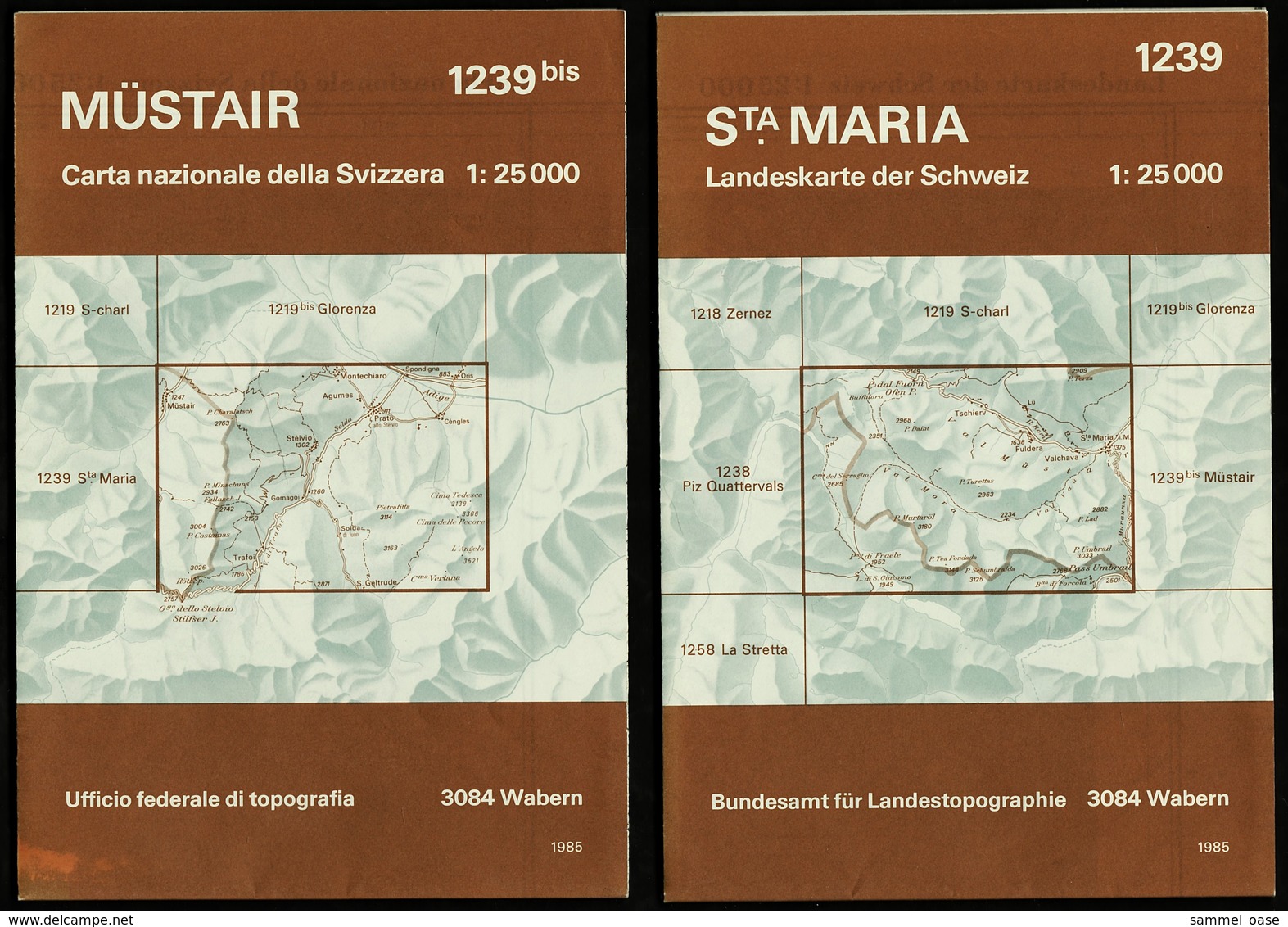 9 X Topographische Karte / Landeskarte Schweiz  -  1:25 000  -  Bundesamt Für Landespopographie - Mappemondes