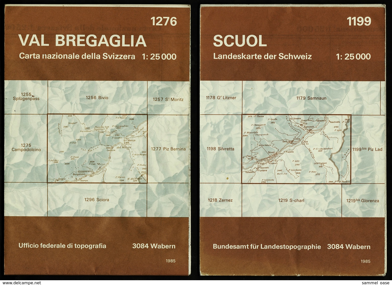 9 X Topographische Karte / Landeskarte Schweiz  -  1:25 000  -  Bundesamt Für Landespopographie - Landkarten
