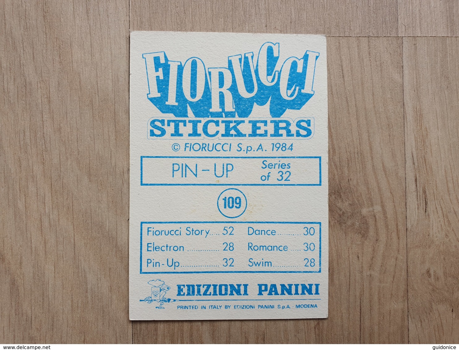Panini - Fiorucci-Sticker - No. 109 - Edizione Tedesca