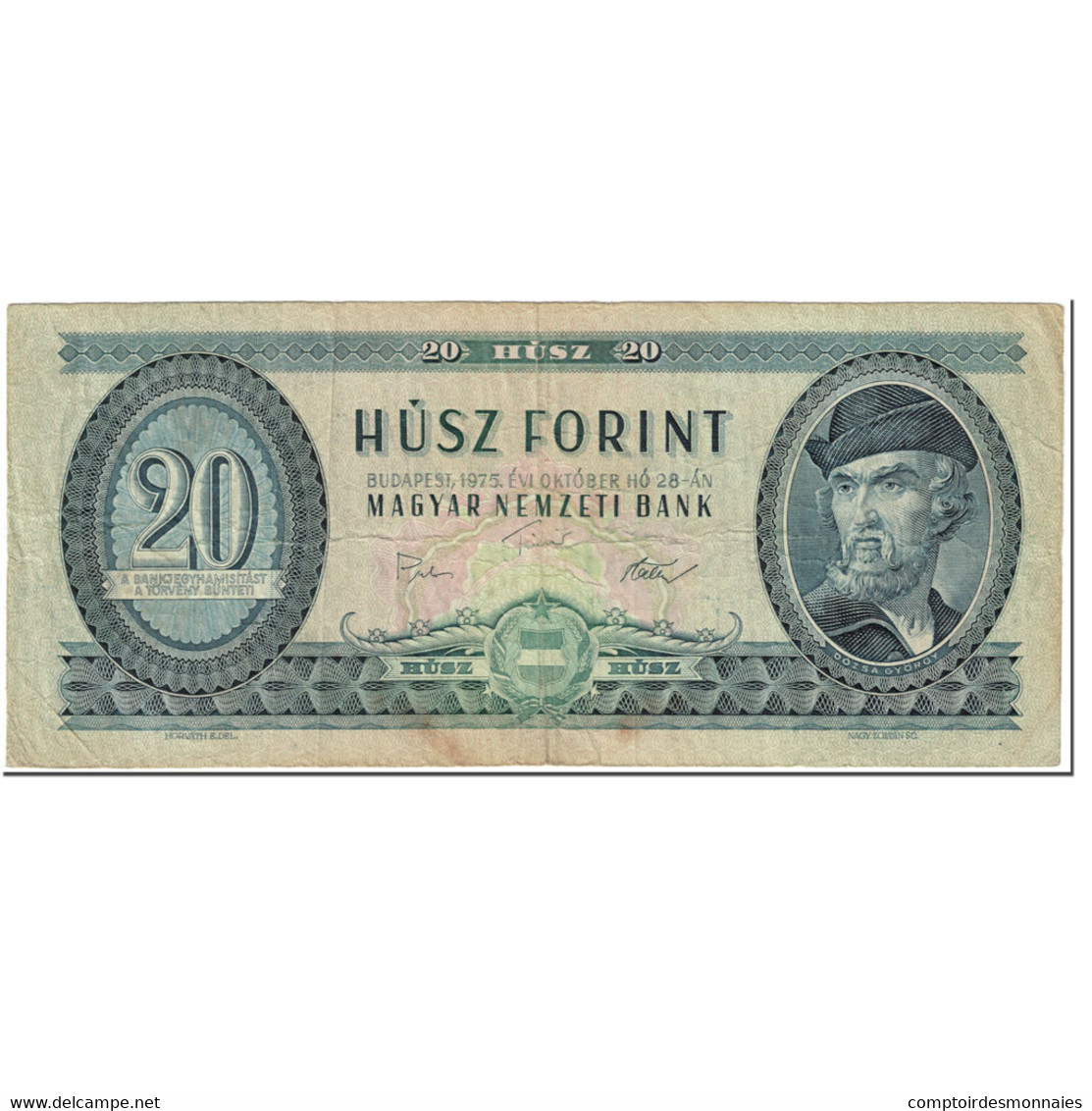 Billet, Hongrie, 20 Forint, 1975, 1975-10-25, KM:169f, TB - Ungheria