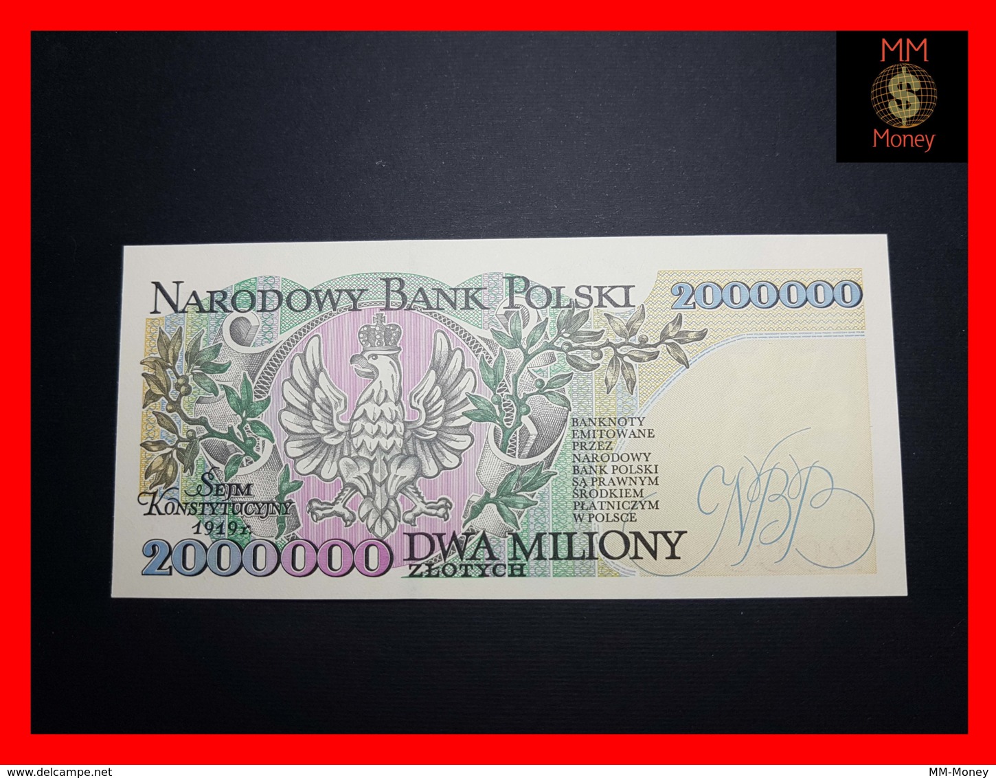 POLAND 2.000.000 2000000 Zlotych 16.11.1993  P. 163 - Poland