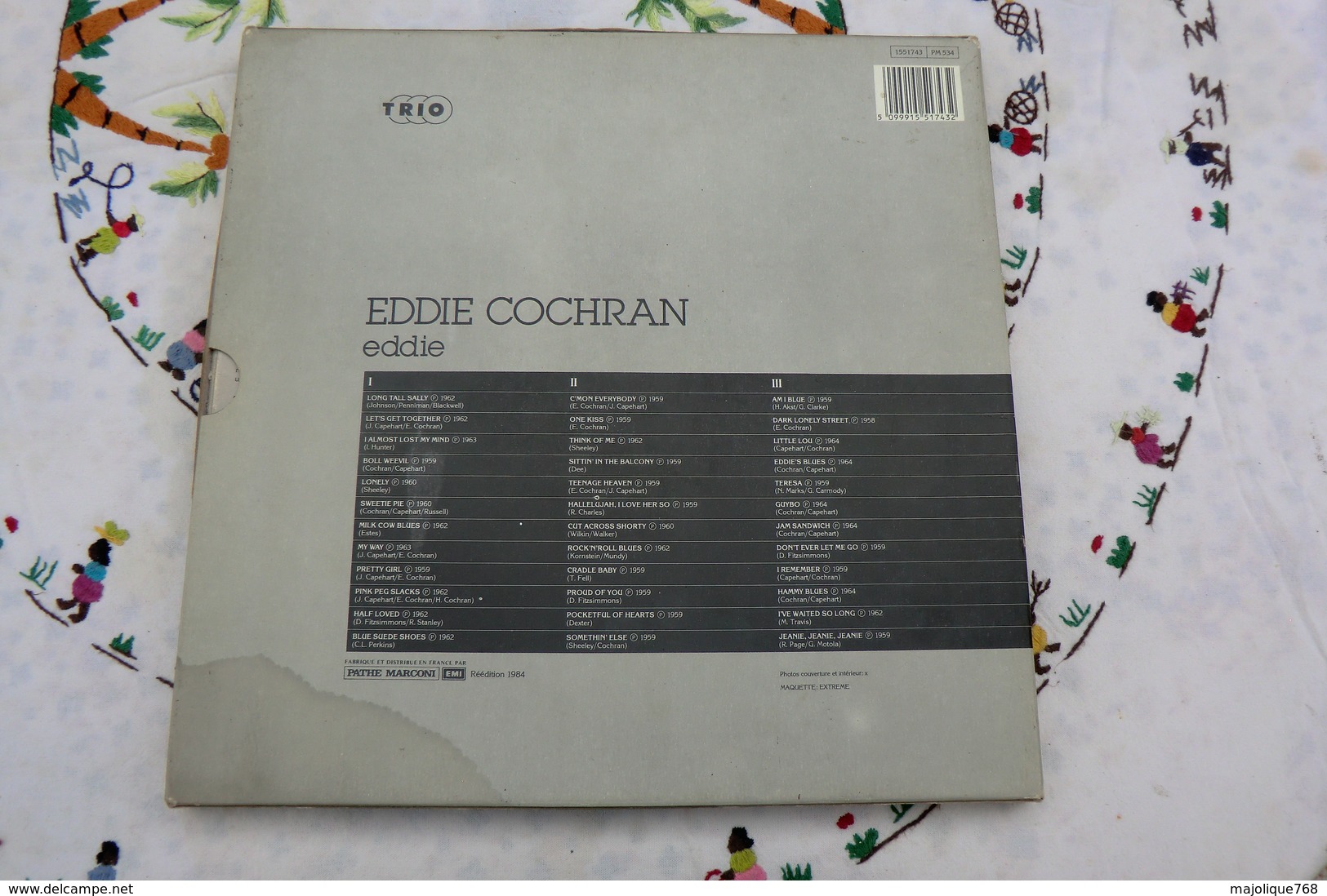 Disque De Eddie Cochran - Eddie - Coffret 3 Disques Liberty Trio 1551743 - 1984 - Punk