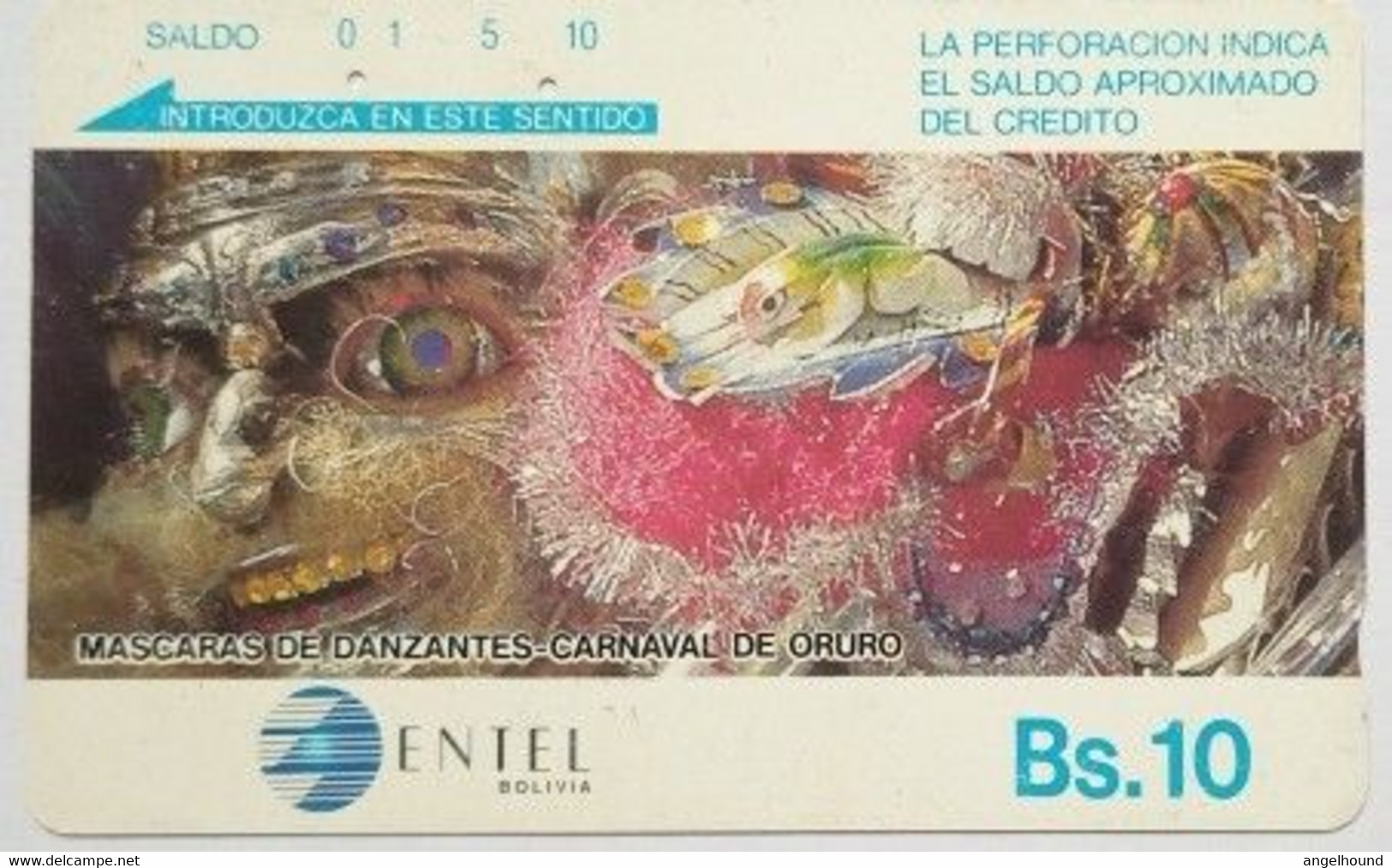 Entel Bolivia Bs. 10 Mascaras De Danzantes ,Carnaval De Ororu - Bolivië