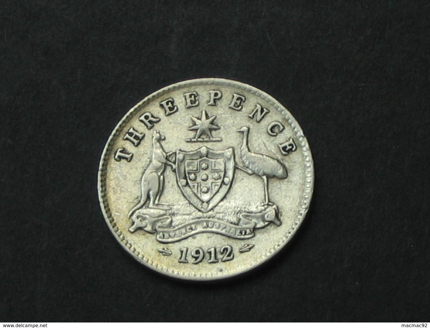 RARE !!!!!    AUSTRALIE - 3 Three Pence 1912 -Georgius V  ***** EN ACHAT IMMEDIAT ***** - Threepence