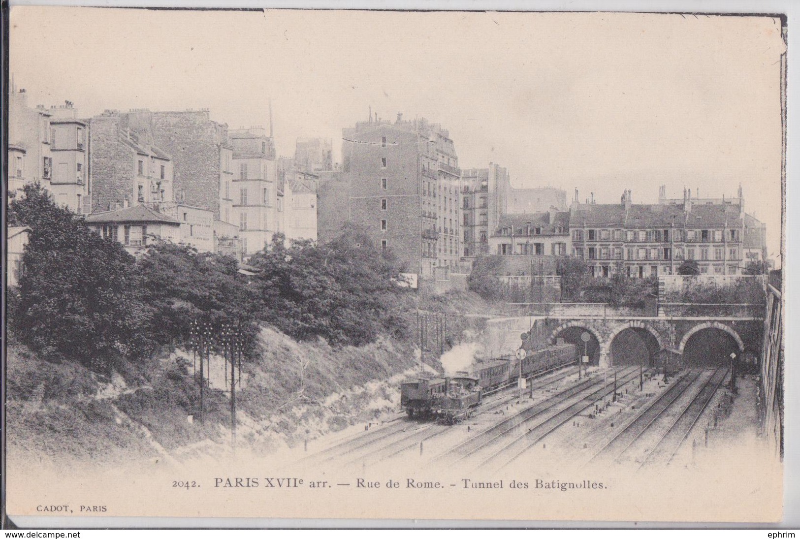 PARIS 17e - Rue De Rome Tunnel Des Batignolles Train Locomotive Fumante Cadot - Arrondissement: 17