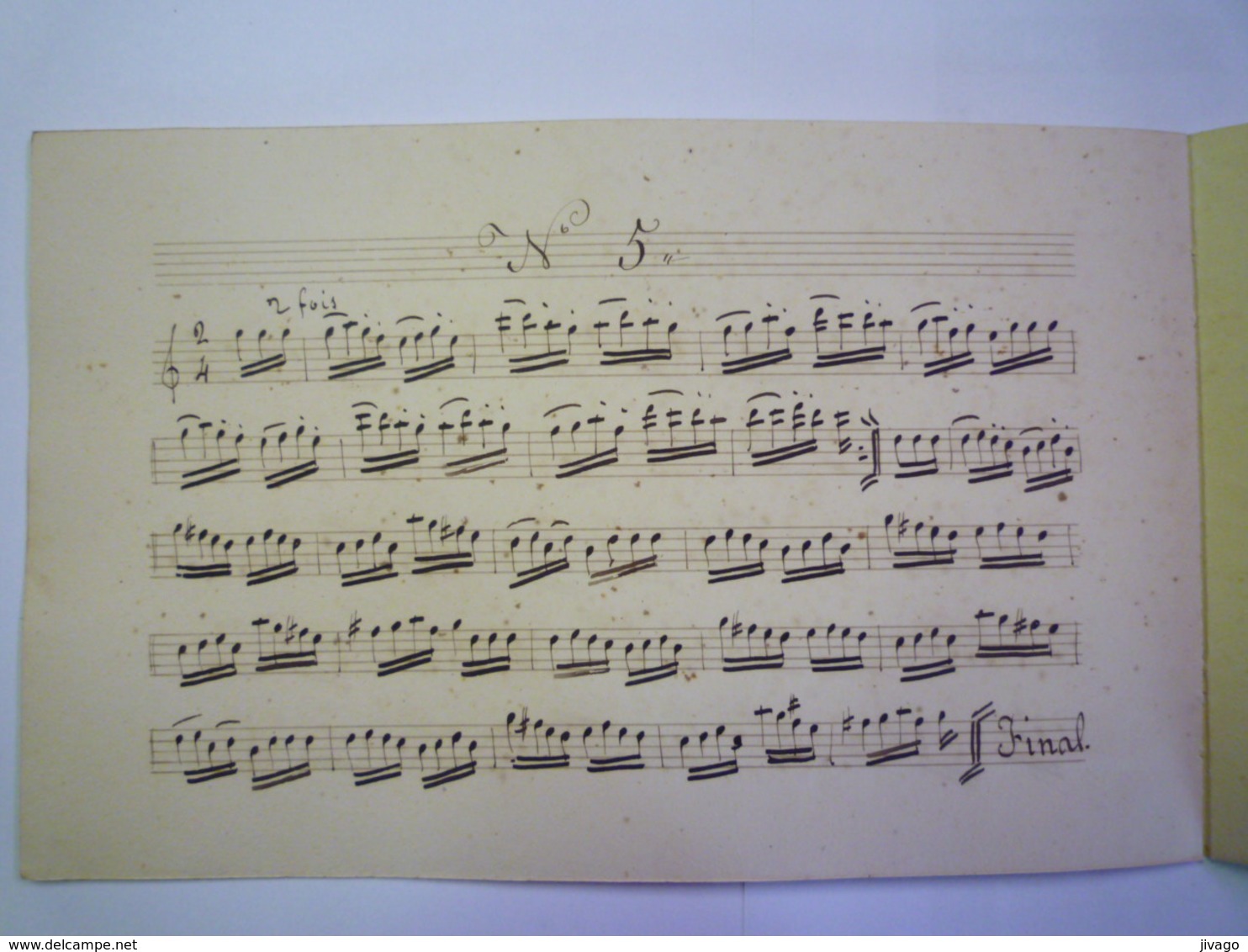 2020 - 5653  PARTITION MUSICALE MANUSCRITE  :  "Le Domino Noir"  2è Quadrille Par MUSARD Pour Le VIOLON   XXX - Spartiti