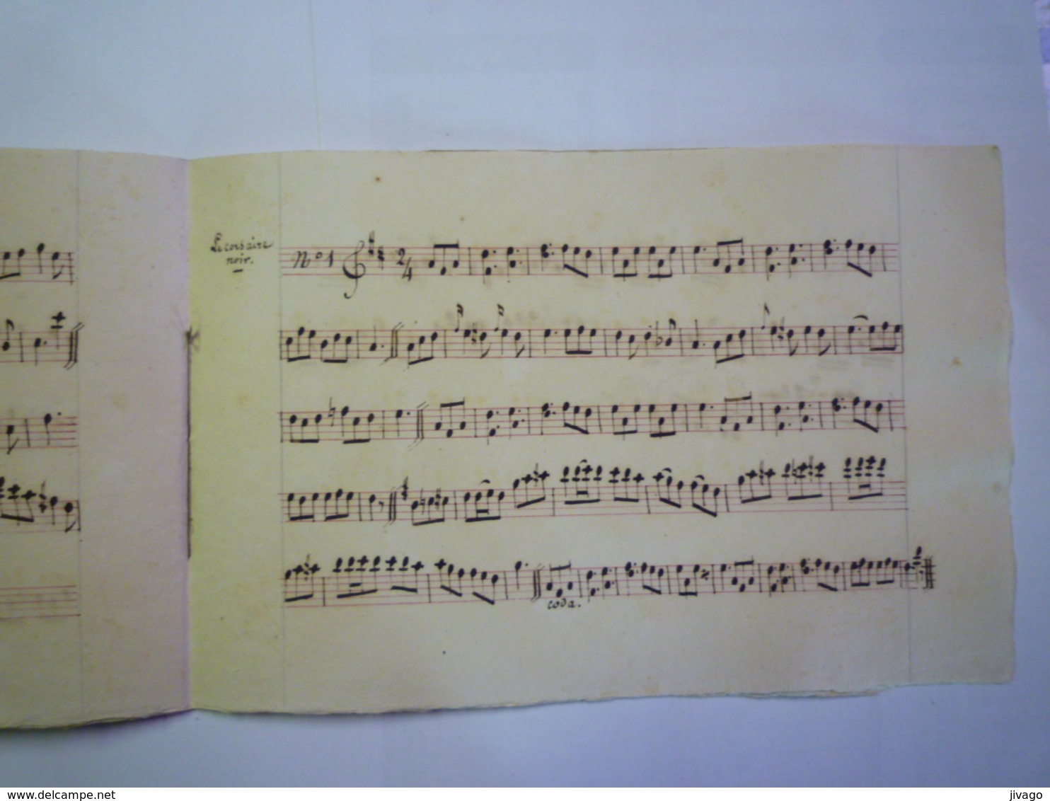 2020 - 5656  PARTITION MUSICALE MANUSCRITE : 2 Quadrilles - "Le Luthier De Vienne"  "Le Corsaire Noir" Par JULLIEN  1836 - Spartiti