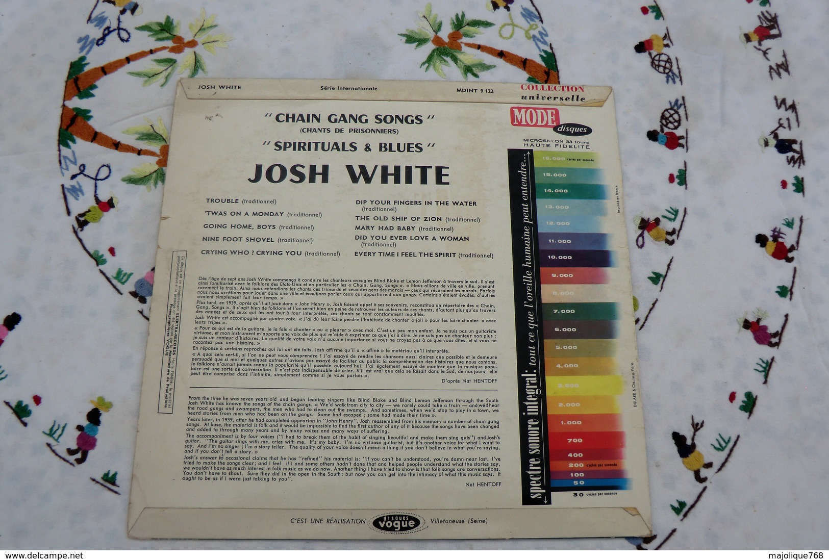 Disque De Josh White - Chain Gang Songs (chants De Prisonniers) Spirituals & Blues - MODE MDINT 9122 - 1958 France - Blues