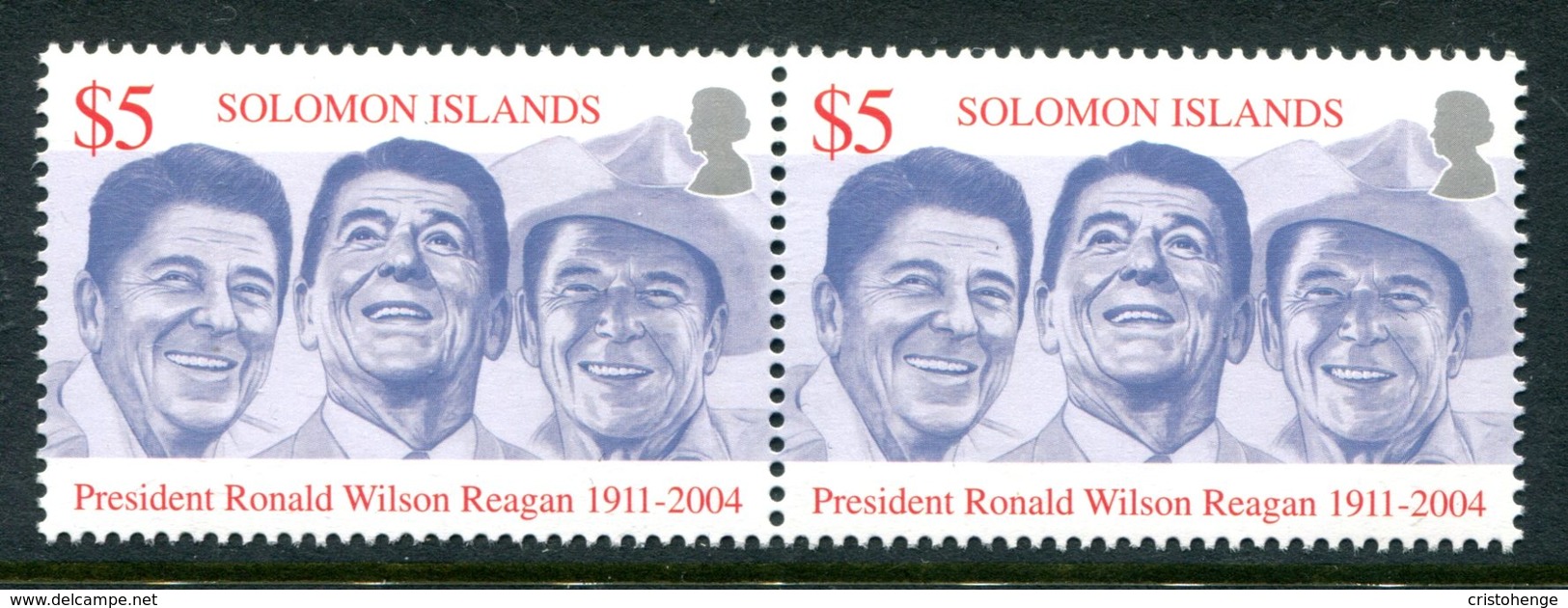 Solomon Islands 2004 Ronald Regan Commemoration Set From MS MNH (SG From MS1071) - Solomoneilanden (1978-...)