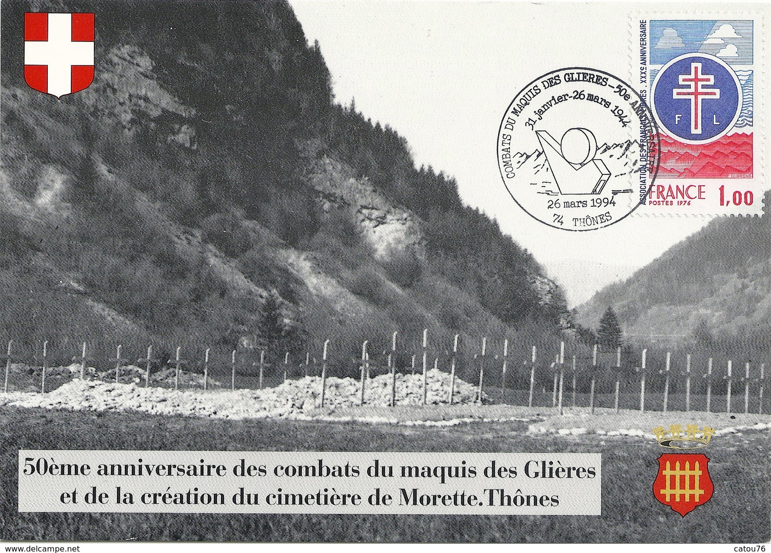 50 ème Anniversaire Des Combats Du Maquis De Gliéres Et La Création Du Cimetierre De Morette Thônes - 1990-1999