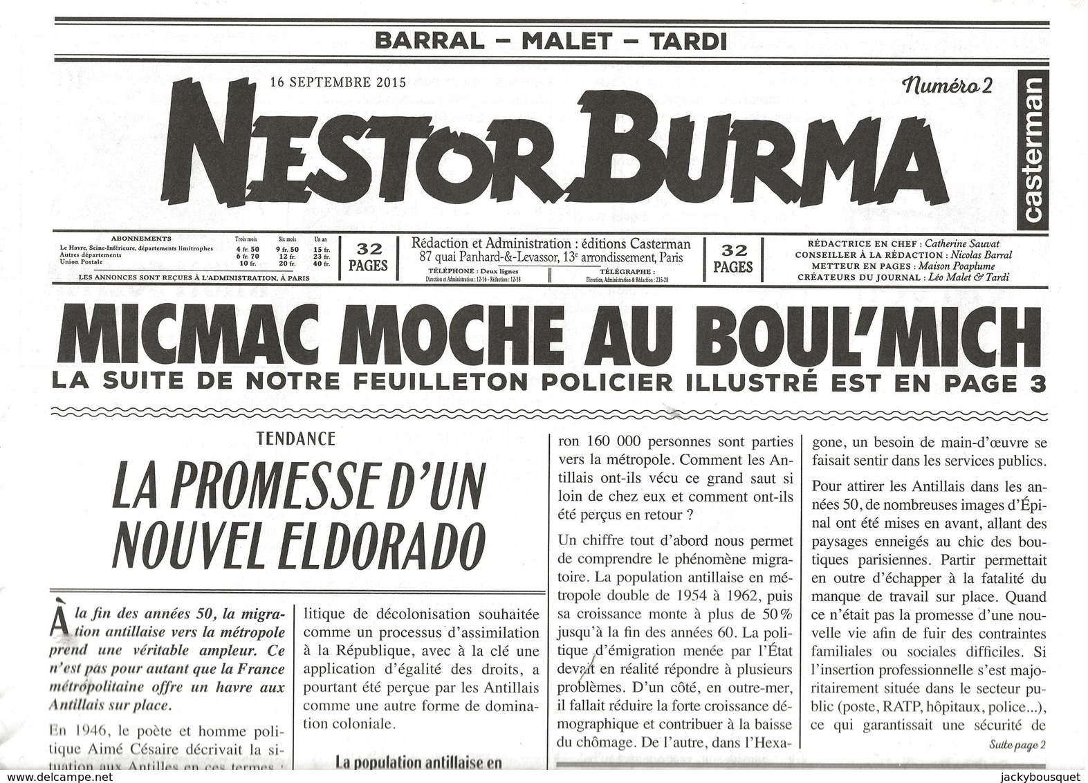 Nestor Burma - Micmac Moche Au Boul'mich - Série Complète En 3 Magazines - Tardi