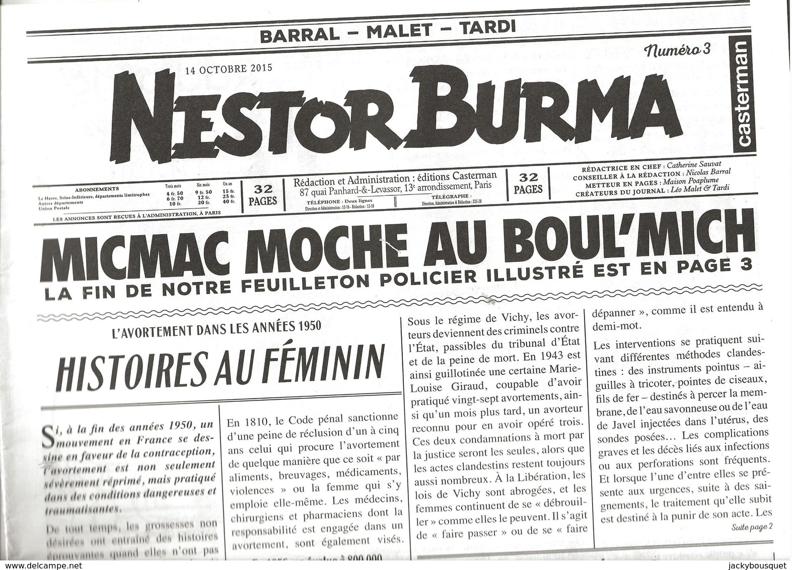 Nestor Burma - Micmac Moche Au Boul'mich - Série Complète En 3 Magazines - Tardi