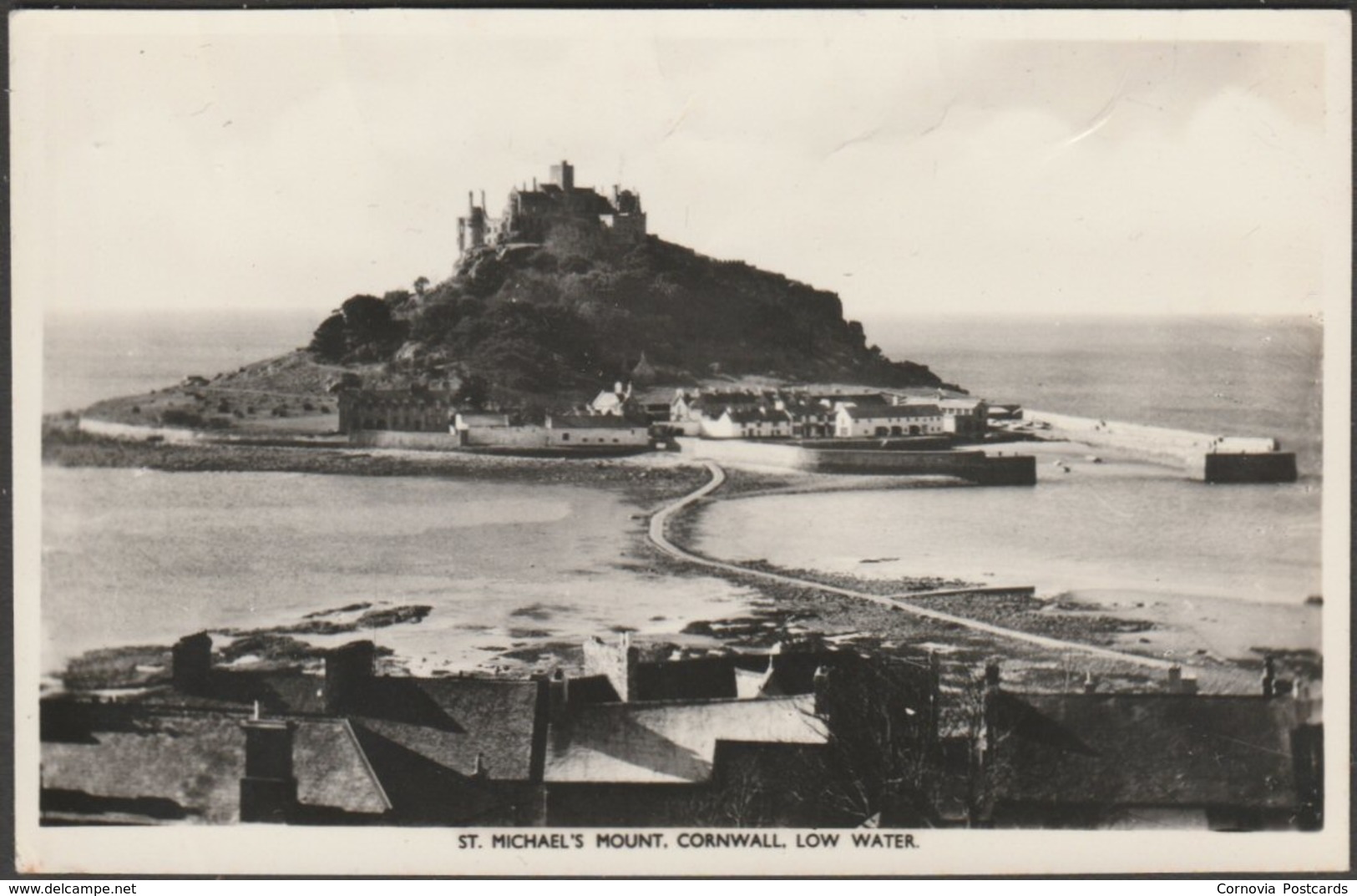 Low Water, St Michael's Mount, Cornwall, C.1950s - Photochrom RP Postcard - St Michael's Mount