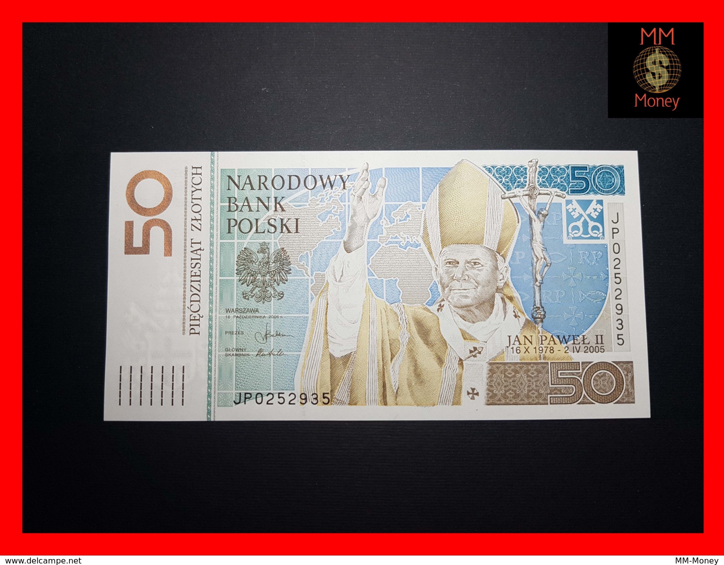 POLAND 50 Zlotych 16.10.2006  P. 178 *commemorative* "JP II"    UNC - Poland