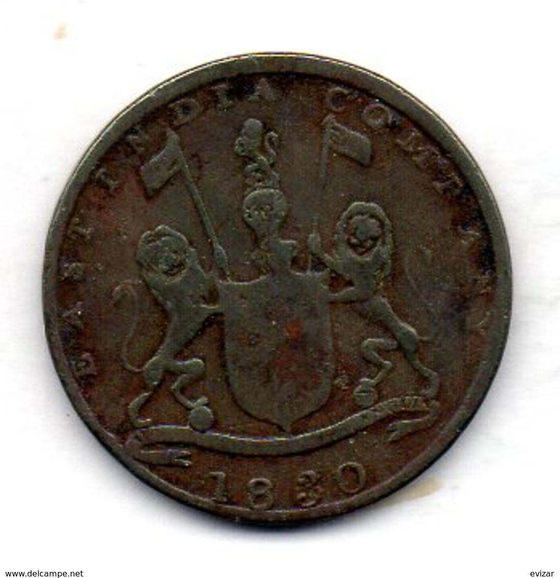 BRITISH INDIA - BOMBAY PRESIDENCY, 1/4 Anna, Copper, Year AH 1246 (1830), KM #231.1 - India