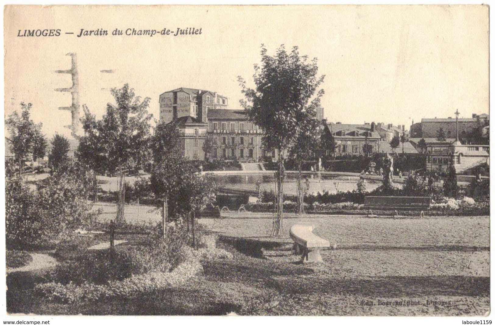 LIMOGES :  " JARDINS DU CHAMP DE JUILLET " Circulé Vers TOULOUSE HÔPITAL DE PURPAN - Limoges