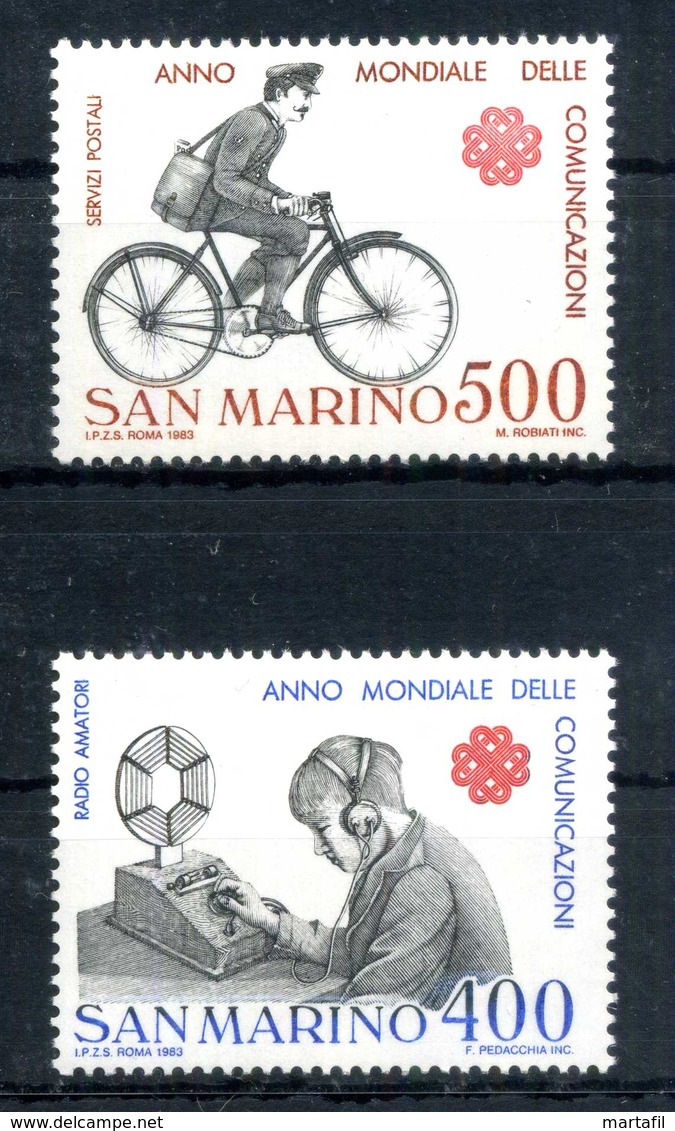 1983 SAN MARINO SET MNH ** 1121/1122 Anno Mondiale Delle Comunicazioni - Unused Stamps