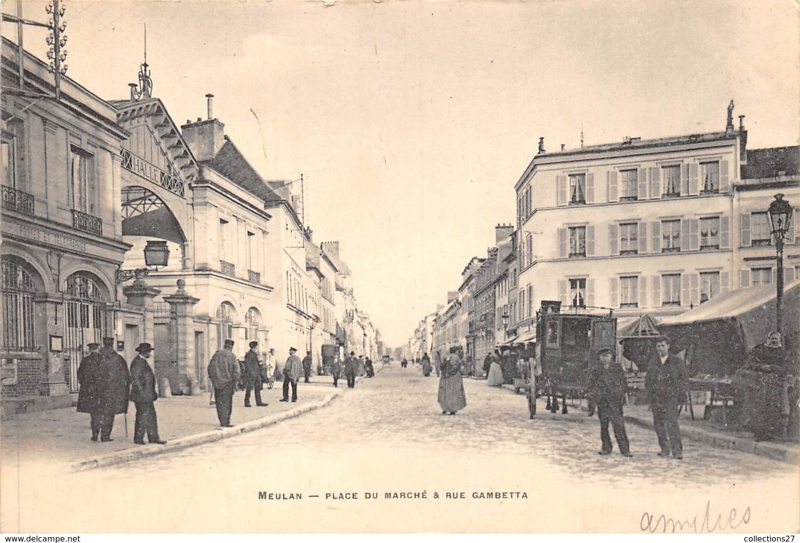 78-MEULAN- PLACE DU MARCHE ET GAMBETTA - Meulan