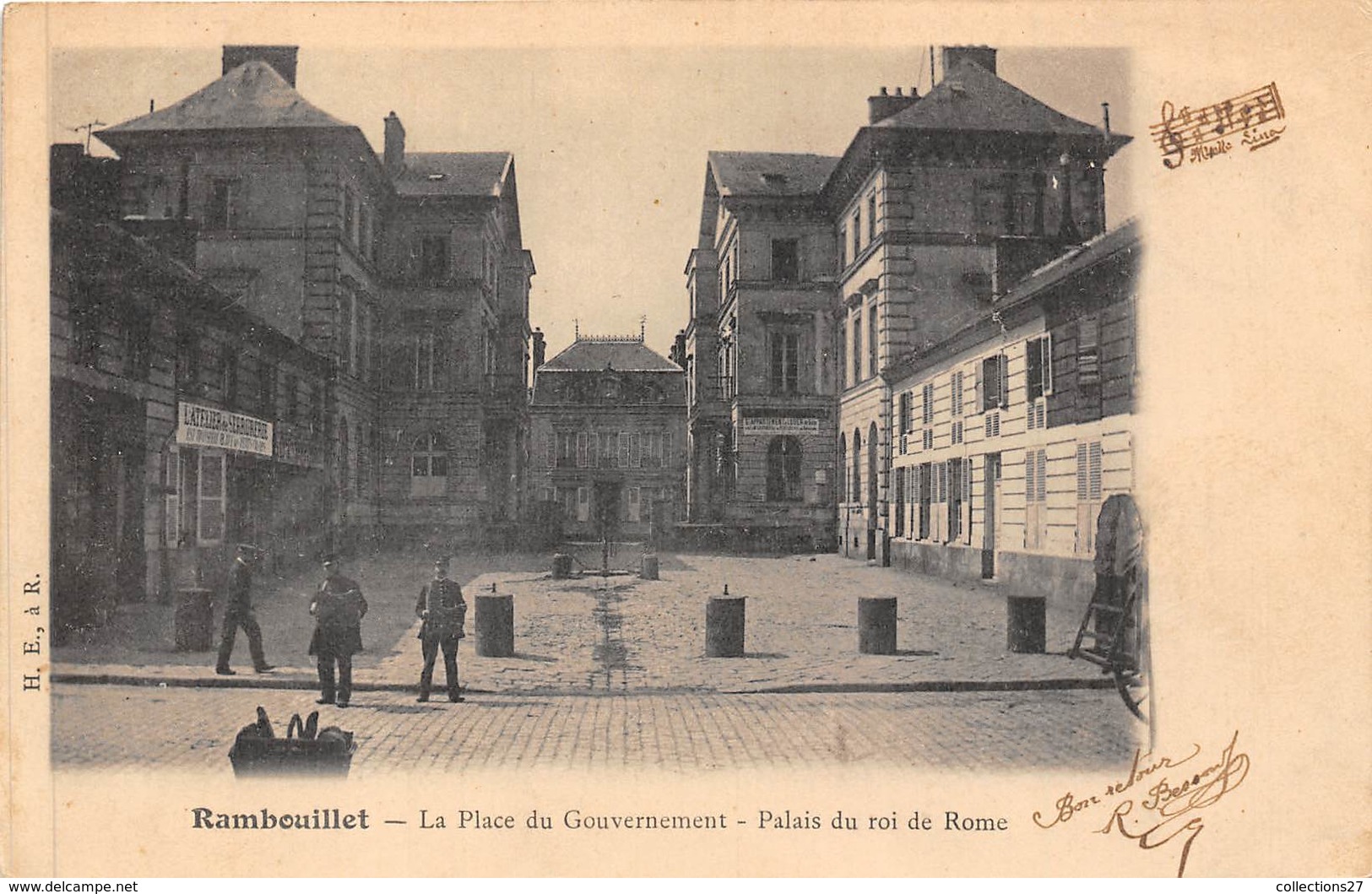 78-RAMBOUILLET- LA PLACE DU GOUVERNEMENT , PALAIS DU ROI DE ROME - Rambouillet