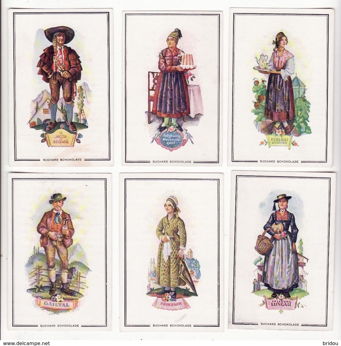 Chromo  SUCHARD    Lot De 17     Costumes     10.2 X 6.7 Cm - Suchard