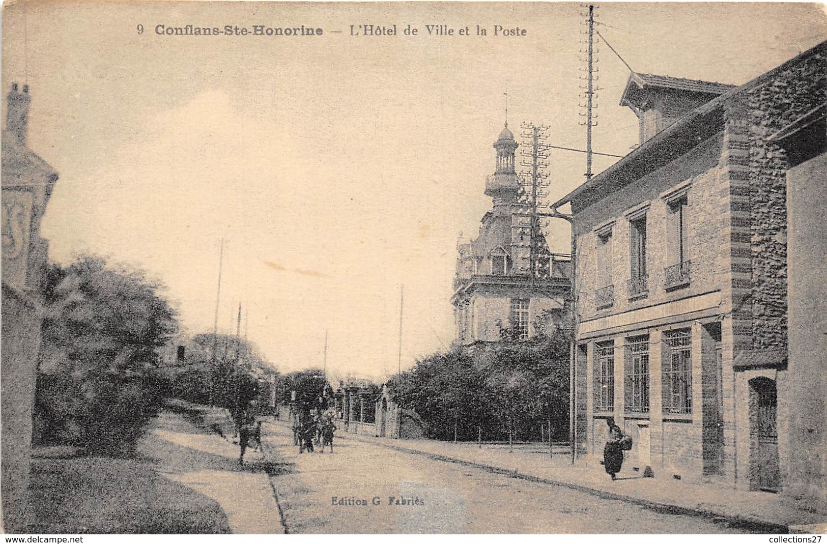 78-CONFLANS-STE-HONORINE- L'HÔTEL DE VILLE ET LA POSTE - Conflans Saint Honorine