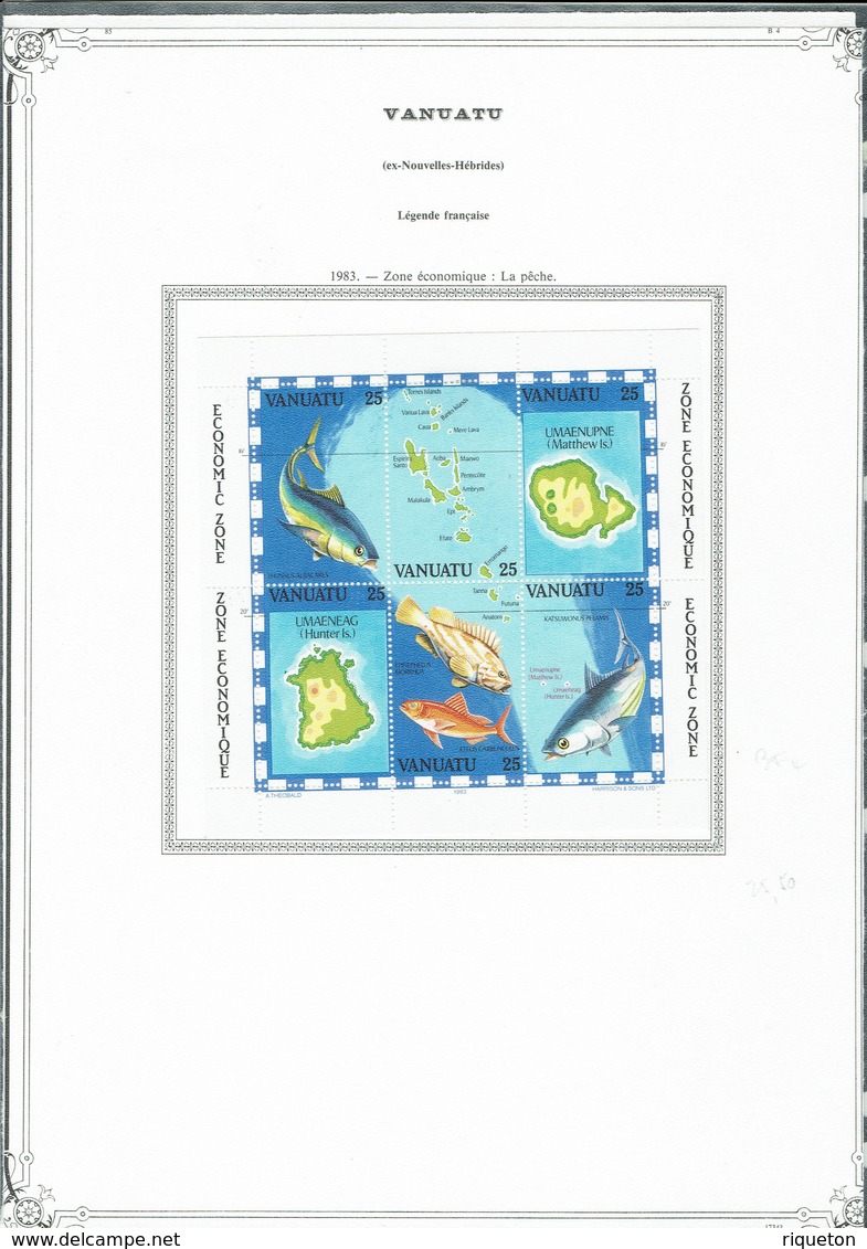 Vanuatu - 1981/88 - Collection sur feuilles du 635 au 821 + blocs-feuillet 2 - 4/11 - Neufs X charnières propres - TB -