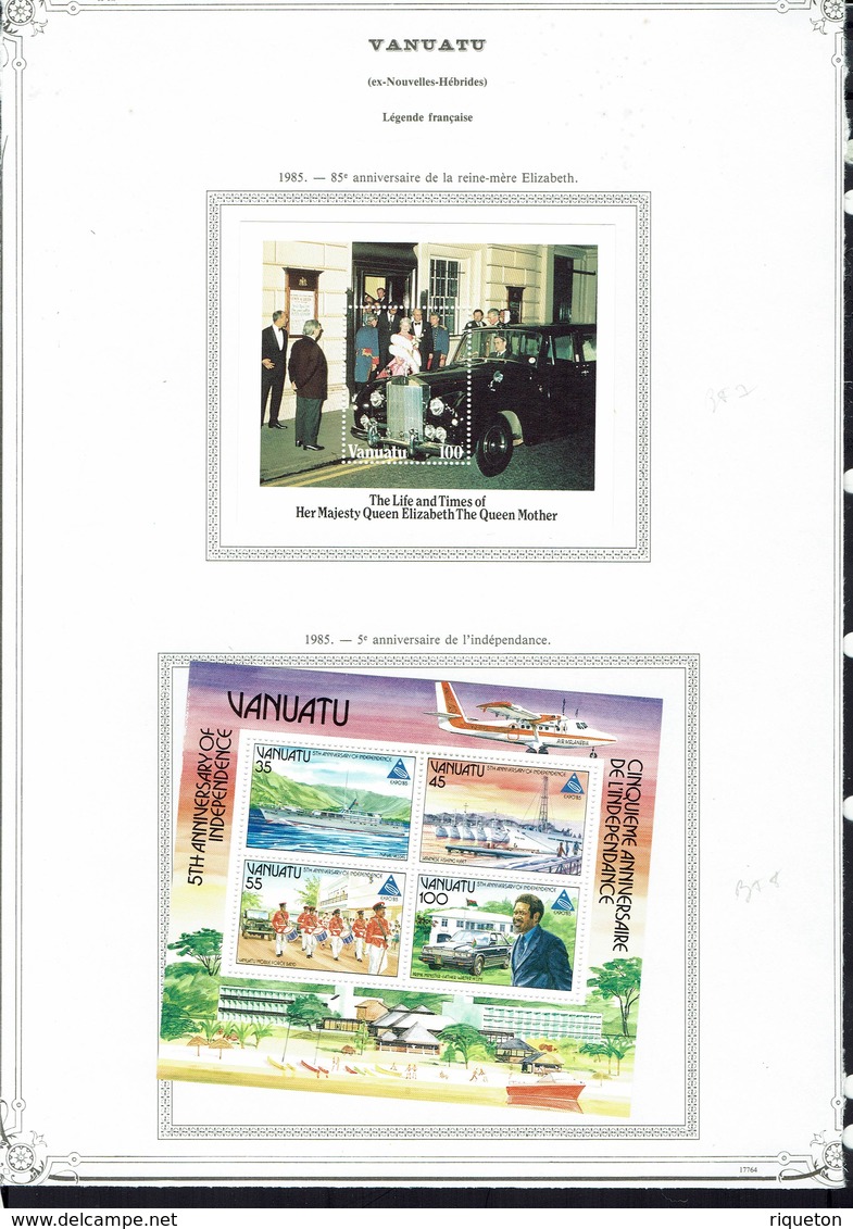 Vanuatu - 1981/88 - Collection sur feuilles du 635 au 821 + blocs-feuillet 2 - 4/11 - Neufs X charnières propres - TB -