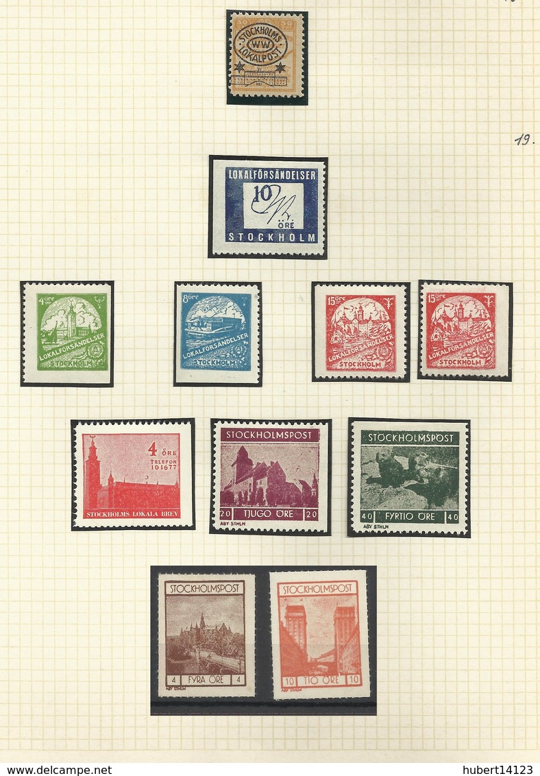 SUEDE SWENDEN STOCKHOLM  STOCKHOLMS LOKALPOST 11 Timbres - Local Post Stamps
