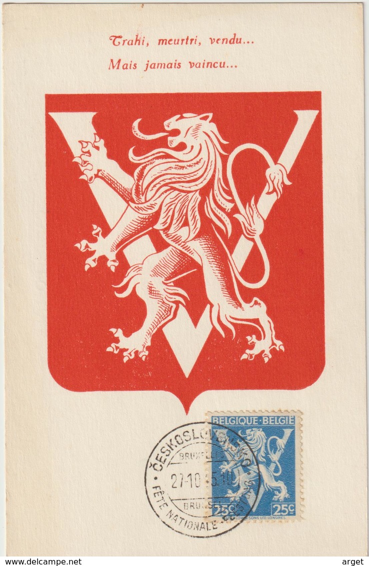 Carte Maximum BELGIQUE N°Yvert 676 (VICTOIRE - LIBERATION) Obl Sp 1945 - 1934-1951