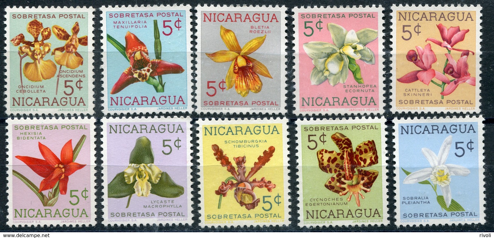 NICARAGUA 1962 N° YVERT 859/868 ** ORCHIDEES - Orquídeas. 1962  FLEURS  NEUF LUXE MNH ** - Orchidee