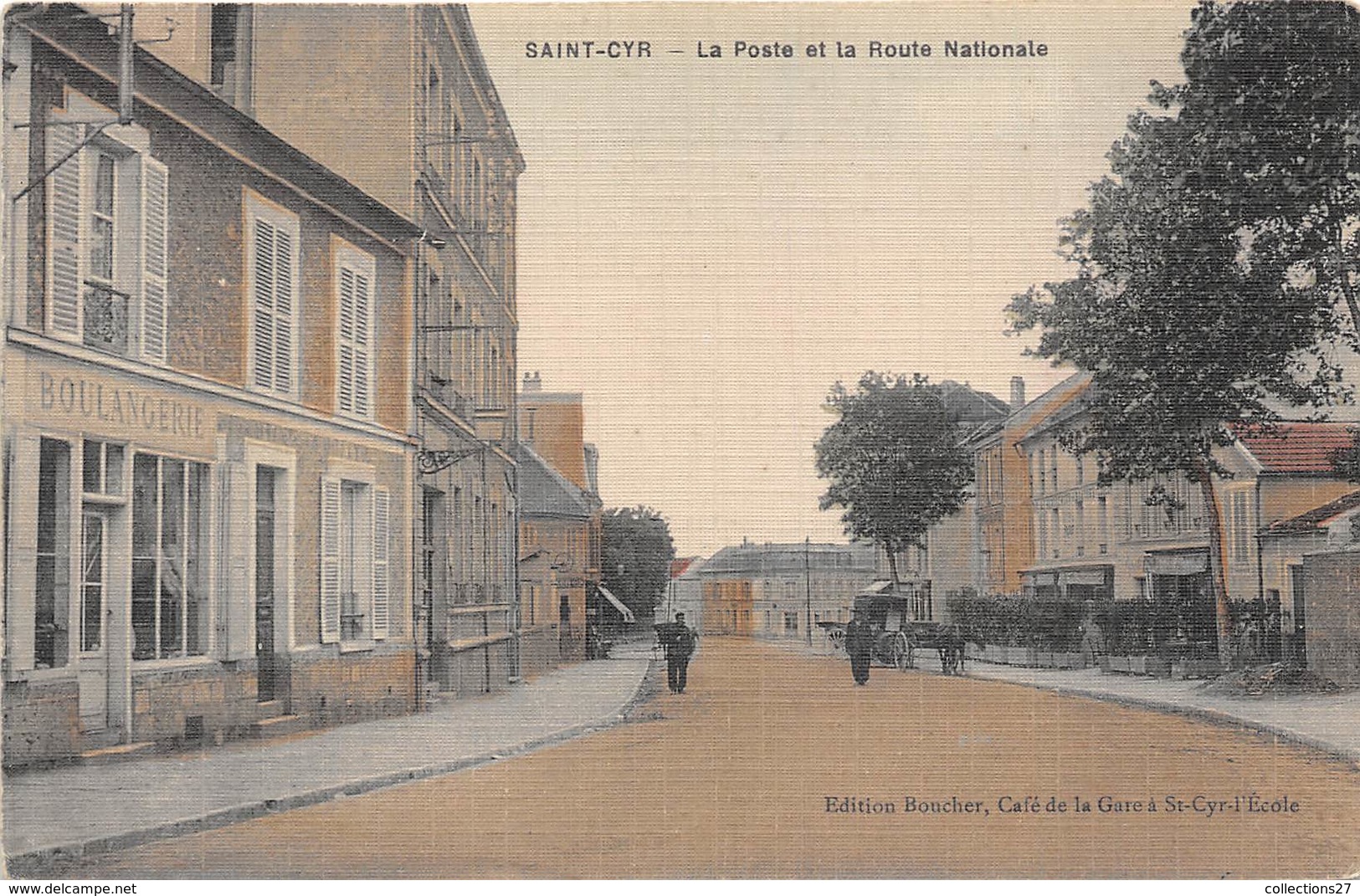 78-SAINT-CYR-L'ECOLE- LA POSTE ET LA ROUTE NATIONALE - St. Cyr L'Ecole