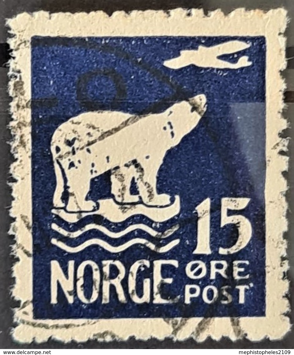 NORWAY 1925 - Canceled - Sc# 108 - Air Mail 15o - Usati