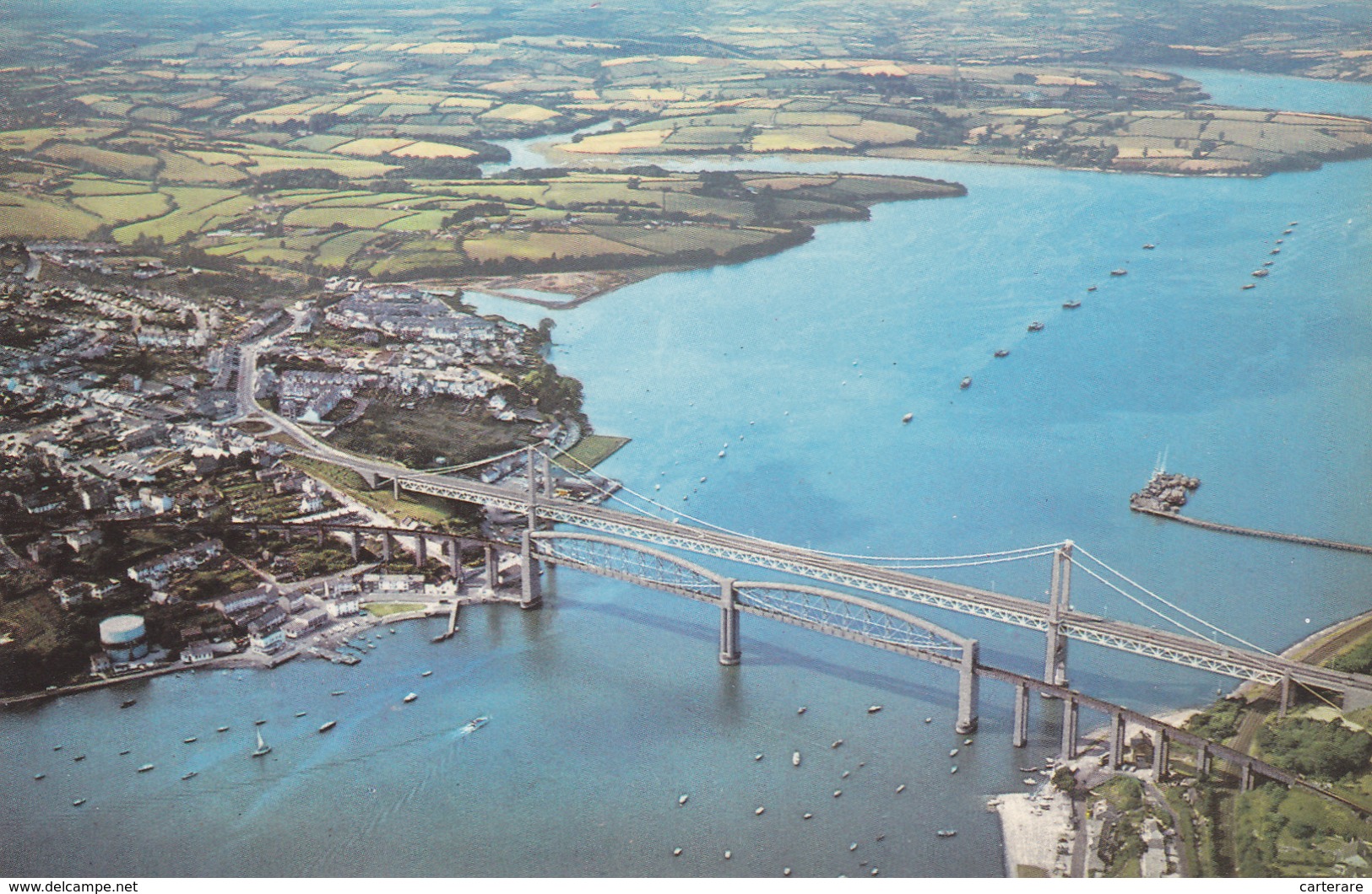 ROYAUME UNI,UNITED KINGDOM,angleterre,england,TAMAR BRIDGE,PONT ROUTIER,SALTASH,PLYMOUTH,FLEUVE - Autres & Non Classés